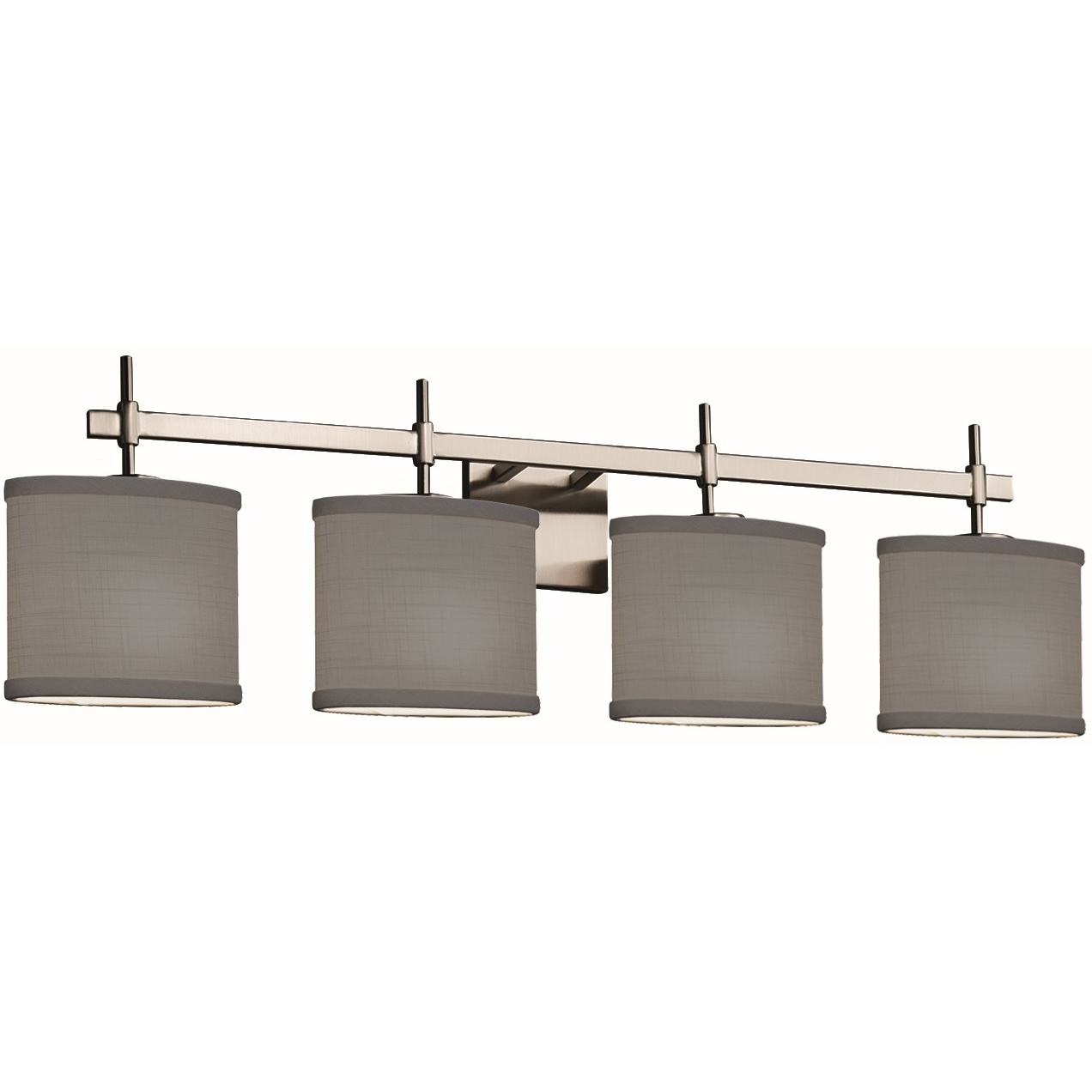 Textile 4 Light 33.5 inch Brushed Nickel Bath Vanity Light Wall Light, Union Family, Choices