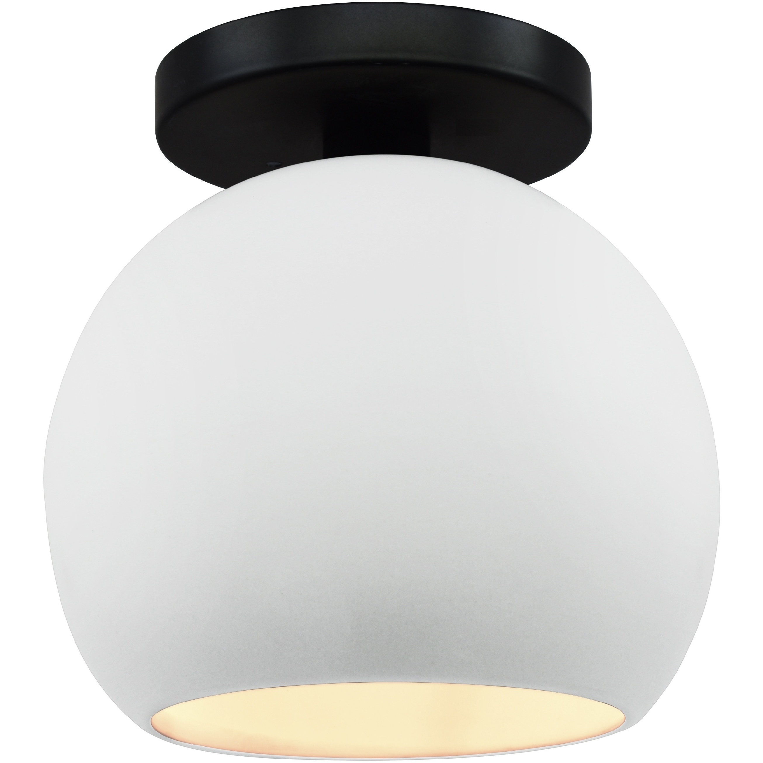 Radiance LED 10 inch Gloss White and Matte Black Semi Flush Ceiling Light