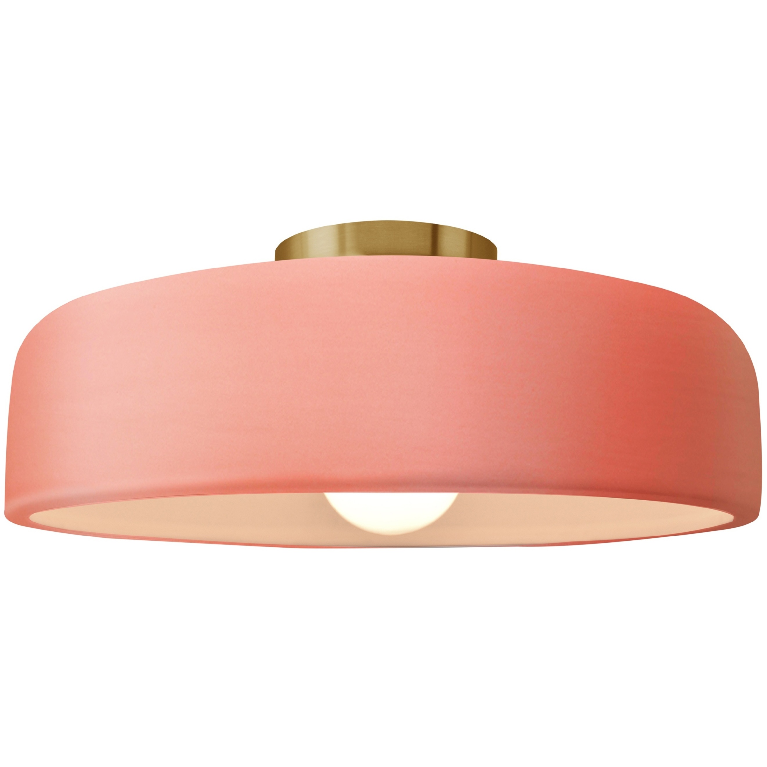 Radiance Collection - Spire LED 13 inch Gloss Blush and Brushed Brass Semi-Flush Ceiling Light in Dedicated LED, 13W x 6H, Form+Finish+Function