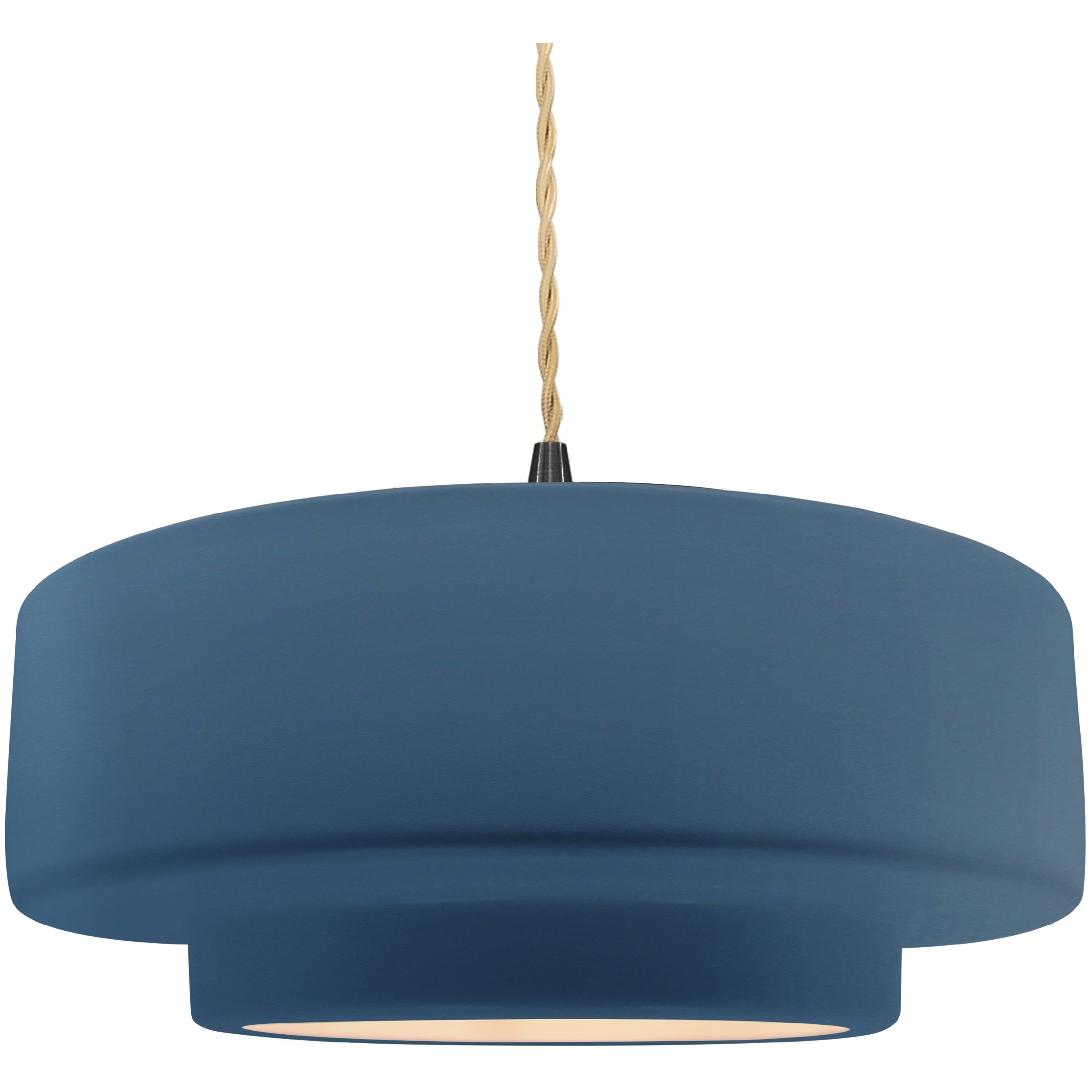 Radiance Collection - Tier Pendant Ceiling Light in Matte Black, Dedicated LED, Beige Twist Cord, Midnight Sky, 16.25W x 6H, Form+Finish+Function