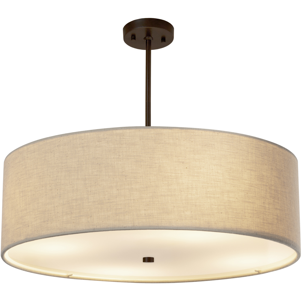Textile 24 inch Polished Chrome Pendant Ceiling Light in White, Incandescent