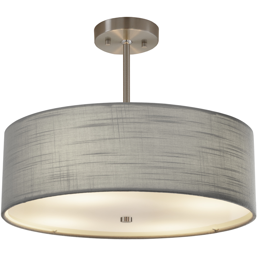 EVOLV 18 inch Brushed Nickel Pendant Ceiling Light in Gray, Classic Family