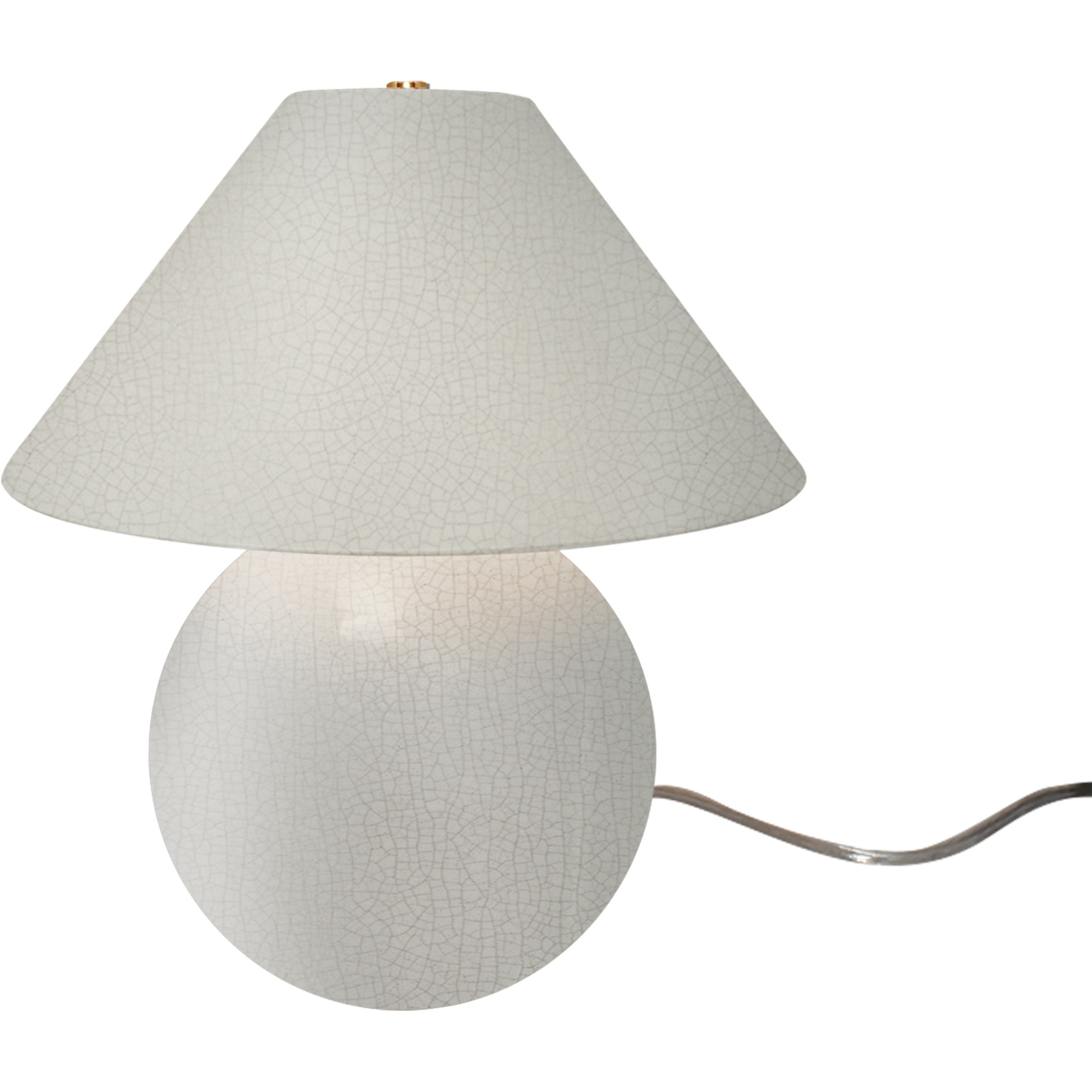 Portable 16.75 inch 60.00 watt White Crackle and Brushed Brass Portable Lamp Portable Light