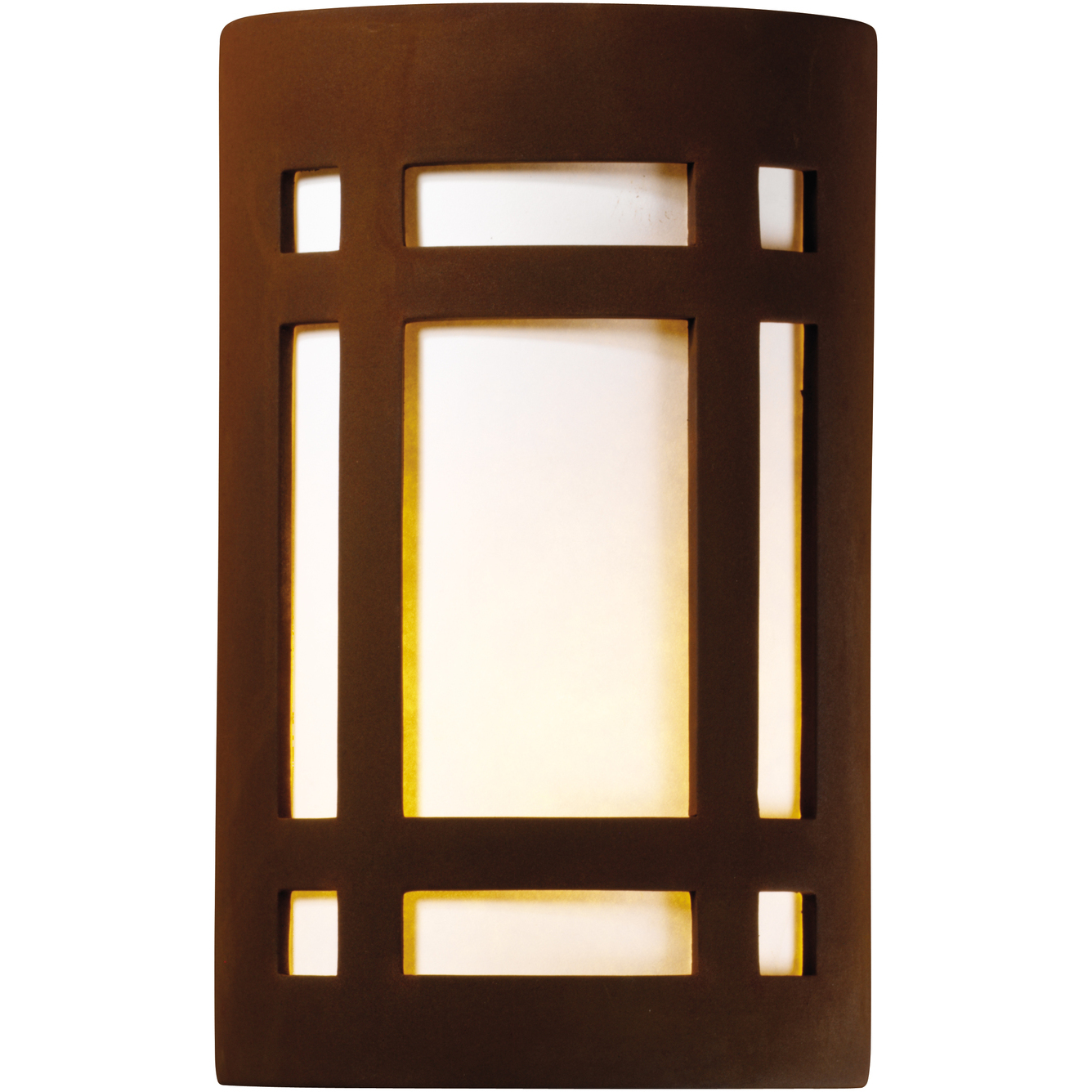 Ambiance Cylinder LED 12.5 inch White Crackle Outdoor Wall Sconce, Large
