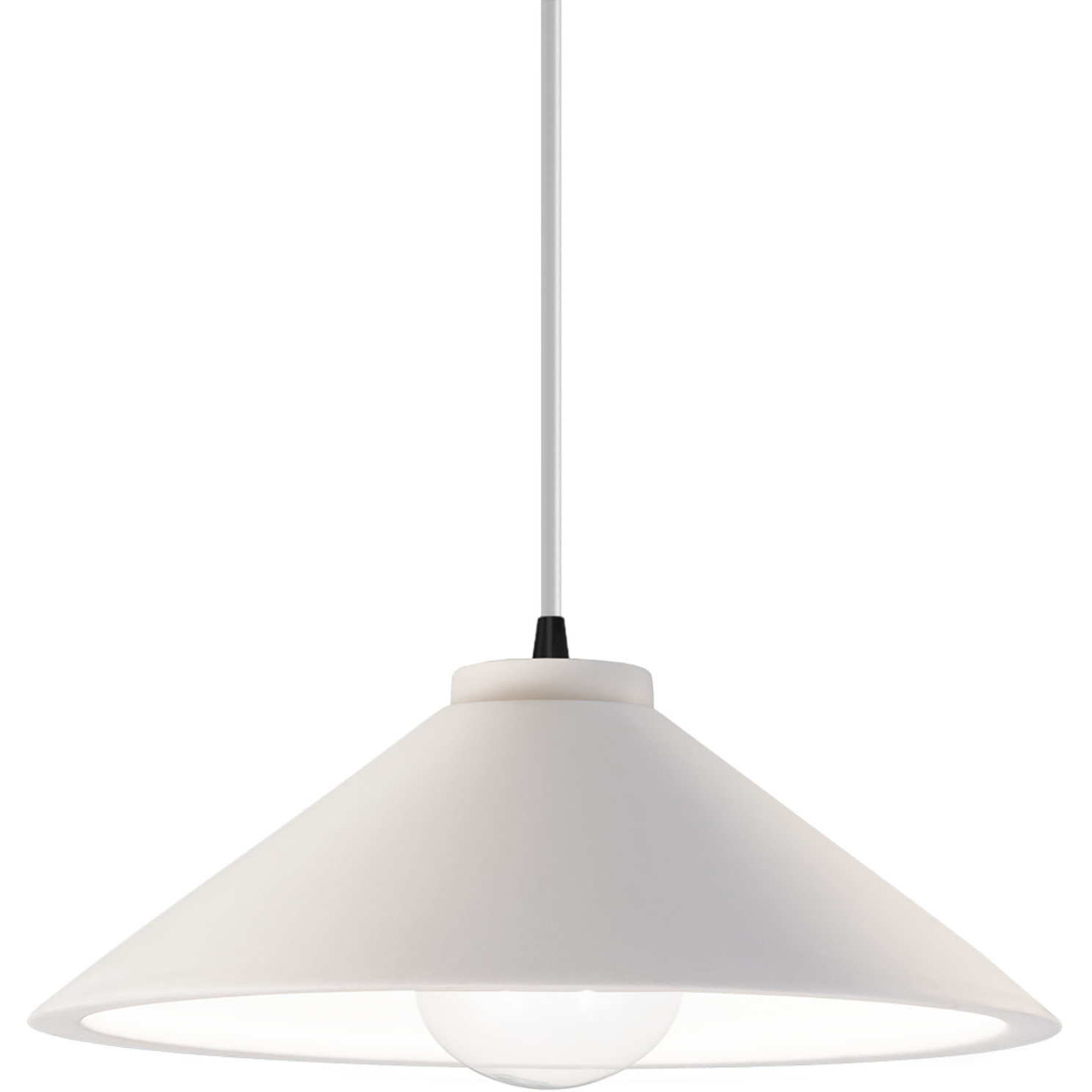 Radiance Collection - Flare 1 Light 11.75 inch Bisque and Matte Black Pendant Ceiling Light in Replaceable Bulb, White, Form+Finish+Function