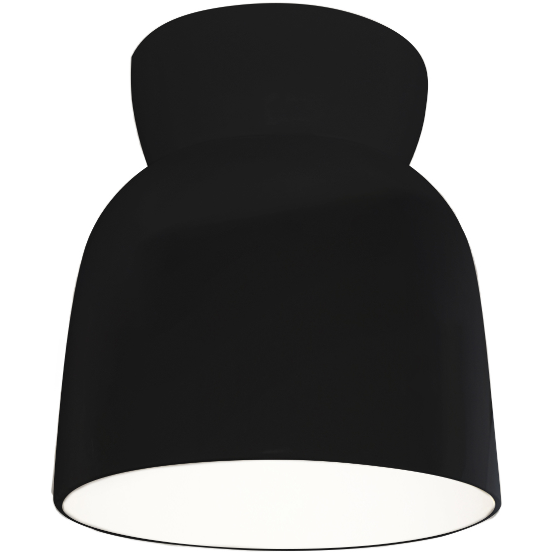 Radiance Collection - Hourglass 1 Light 7.5 inch Gloss Black with Matte White internal finish Flush-Mount Ceiling Light in Dedicated LED, Form+Finish+Function