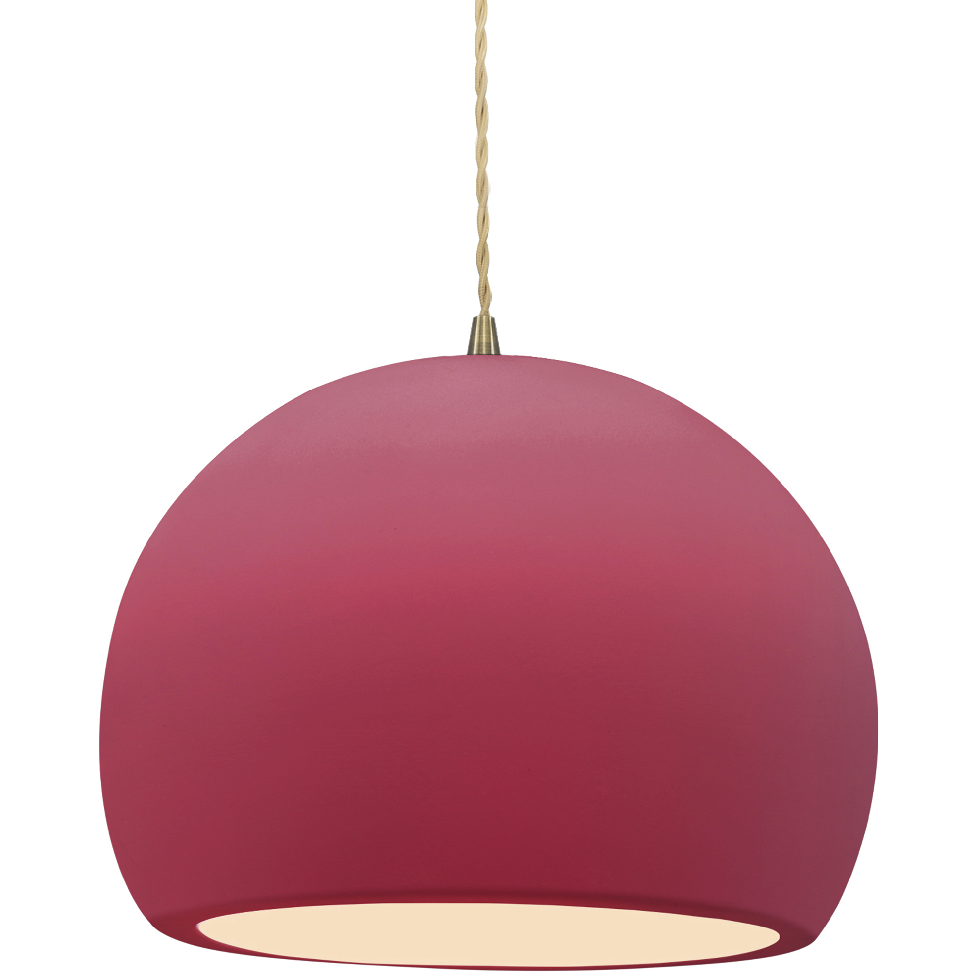 Radiance 1 Light 12.25 inch Cerise and Antique Brass Pendant Ceiling Light
