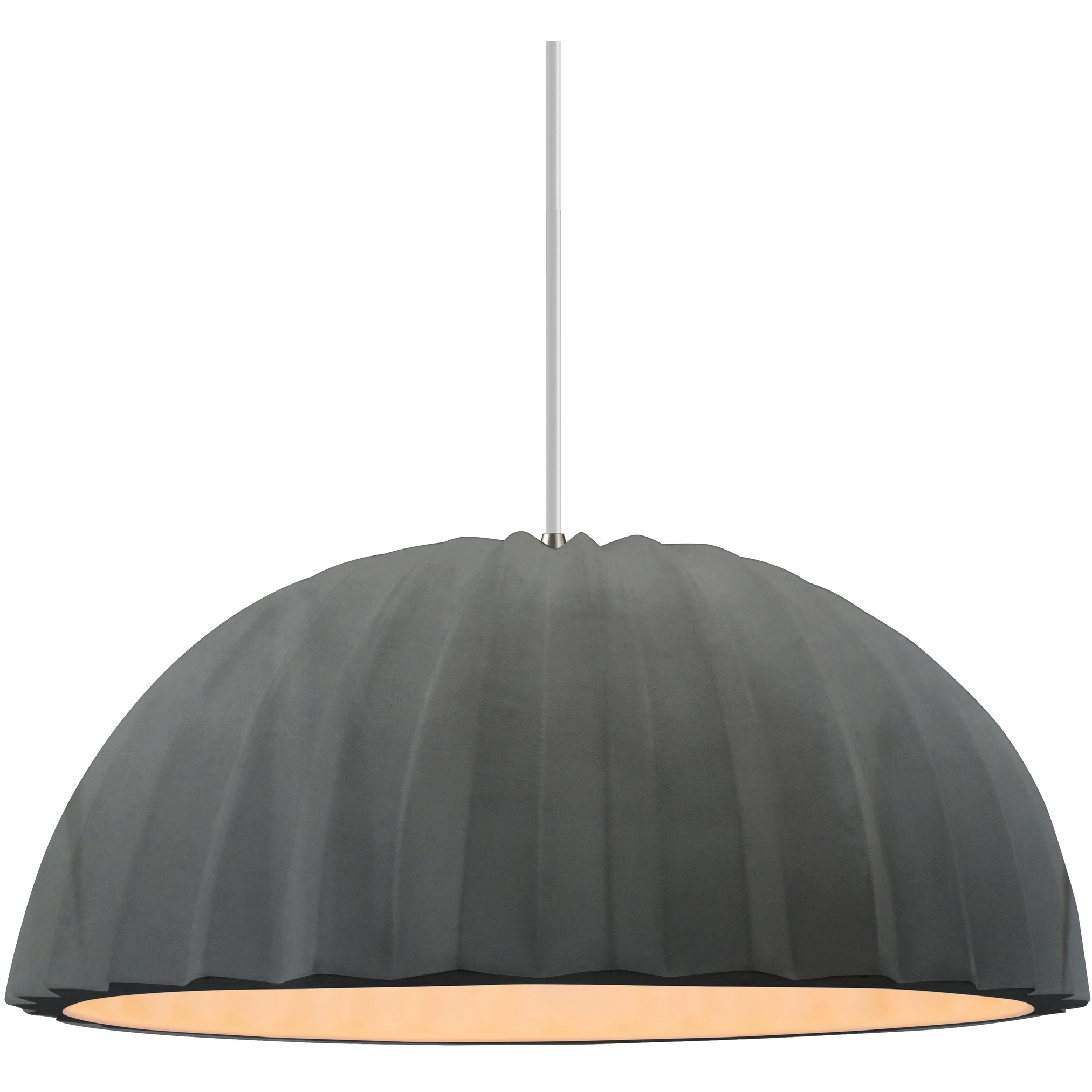 Radiance Collection - Pleated Dome Pendant Ceiling Light in Matte Black, Black Cord, Replaceable Bulb, Carbon Matte Black, Form+Finish+Function