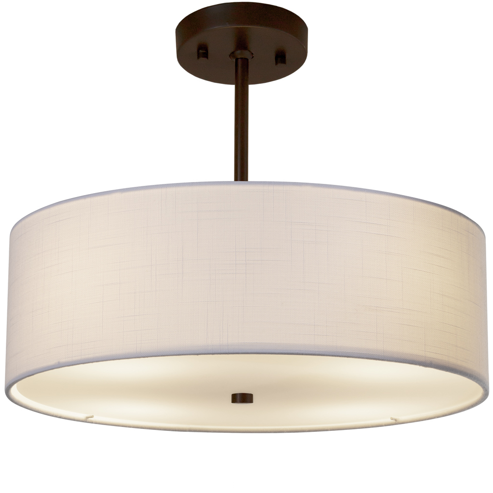 EVOLV 18 inch Dark Bronze Pendant Ceiling Light in White, Classic Family