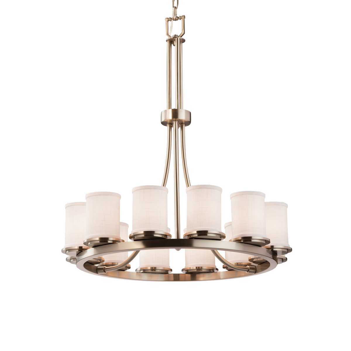 Textile LED 28 inch Brushed Nickel Chandelier Ceiling Light