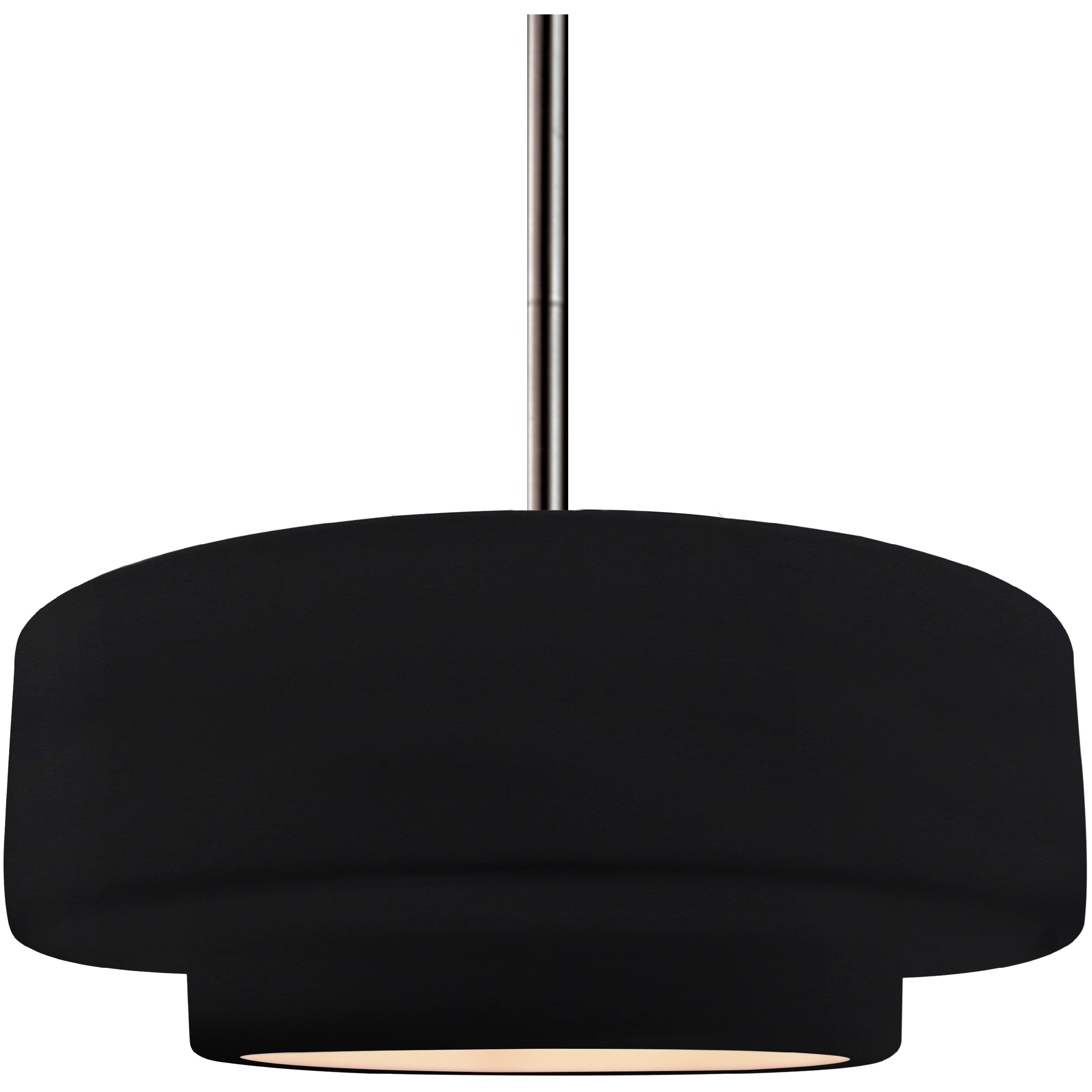 Radiance Collection - Tier Pendant Ceiling Light in Brushed Nickel, Black Cord, Replaceable Bulb, Gloss Black, 14.5W x 5.25H, Form+Finish+Function