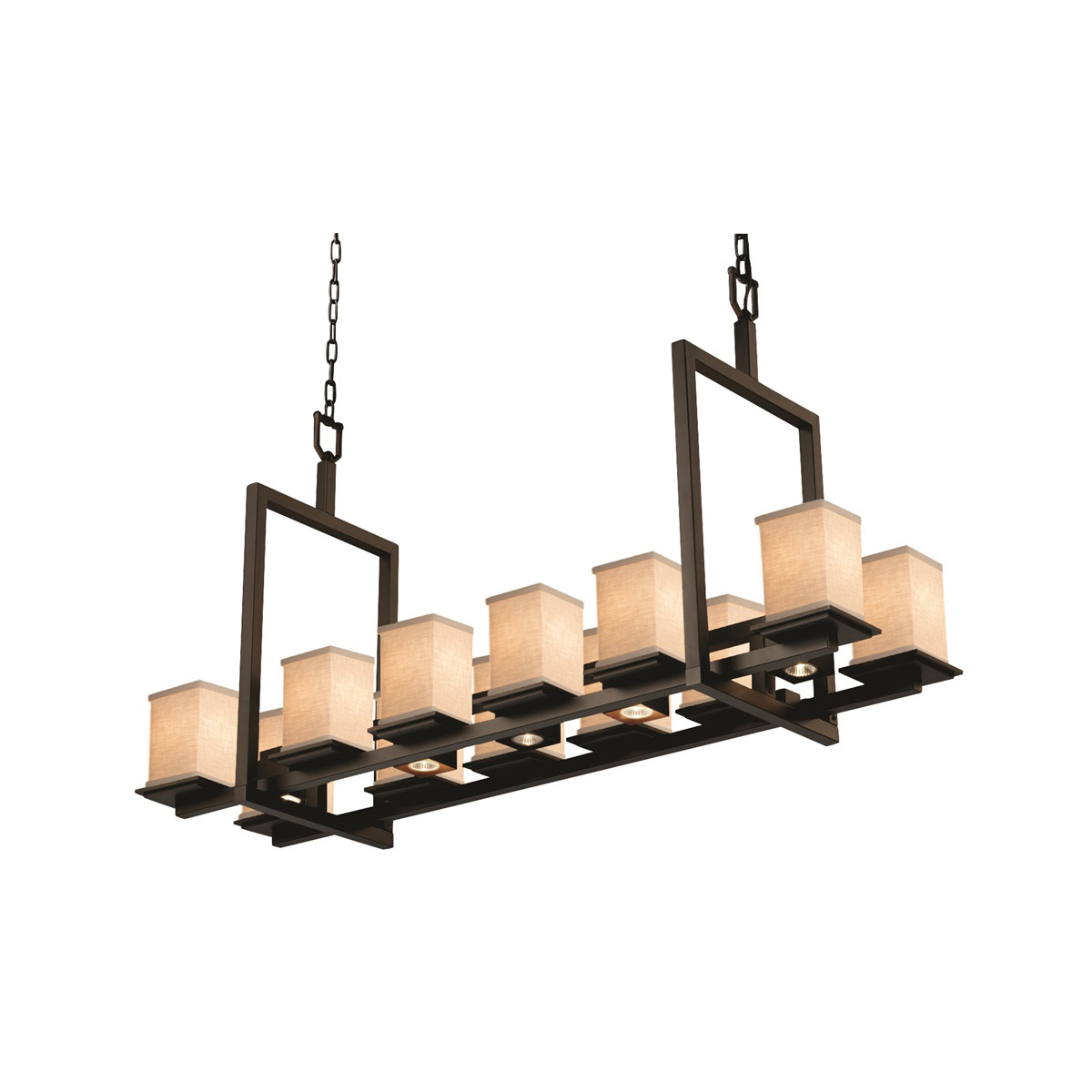 Textile LED 14 inch Dark Bronze Chandelier Ceiling Light