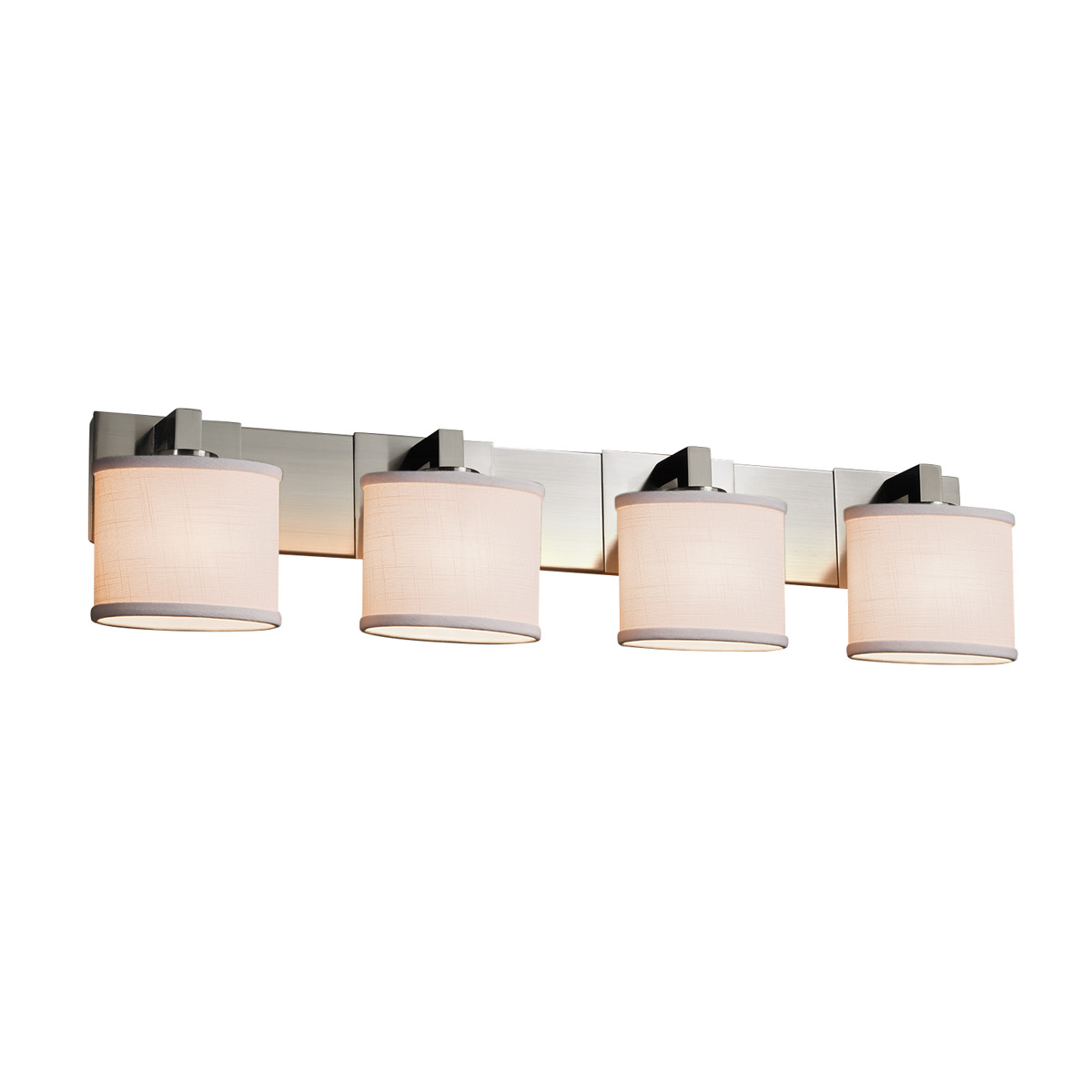 Textile 35.25 inch Antique Brass Bath Bar Wall Light in Rectangle, Incandescent, Gray