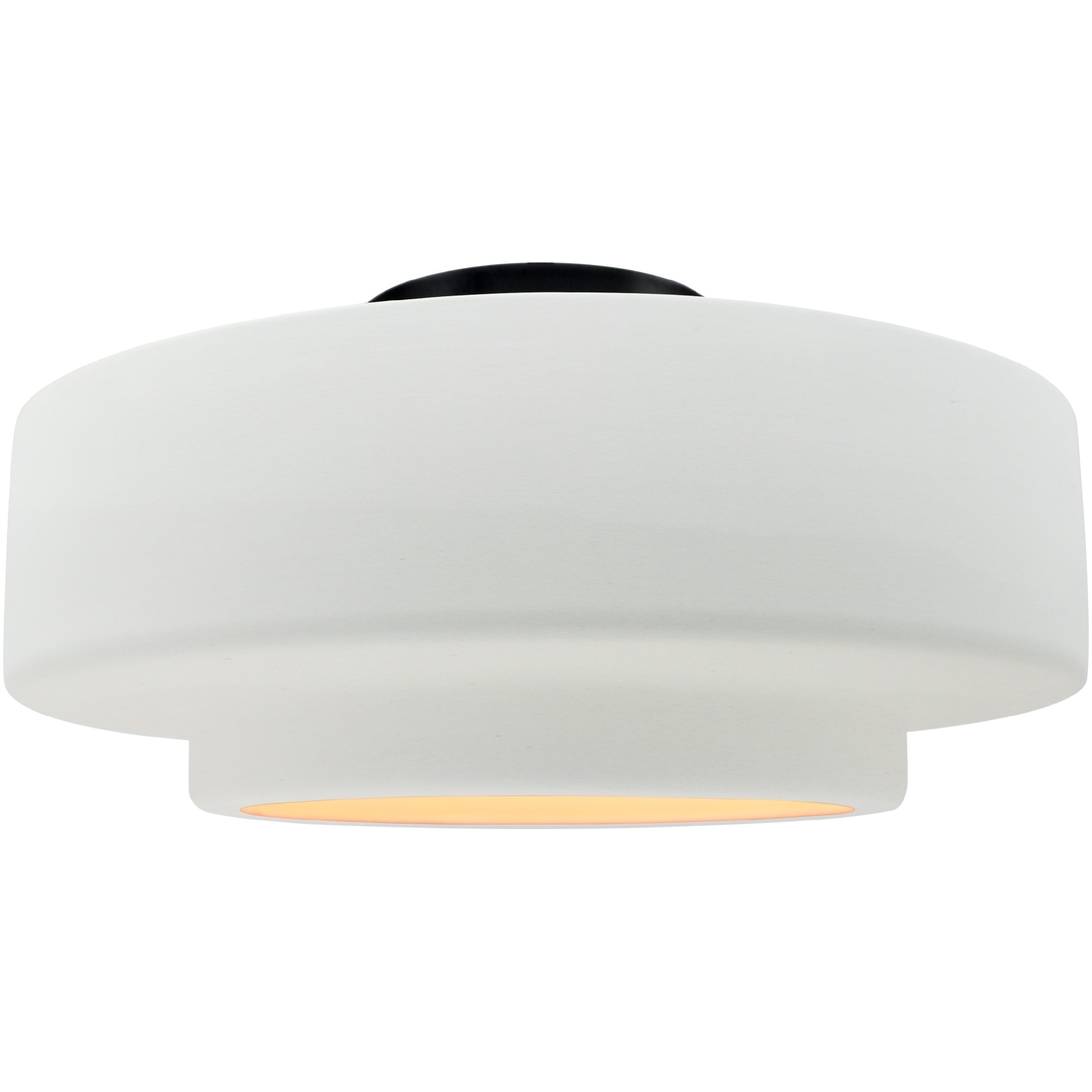 Radiance Collection - Tier 1 Light 14.5 inch Gloss White and Matte Black Semi-Flush Ceiling Light in Replaceable Bulb, 14.5W x 7.25H, Form+Finish+Function