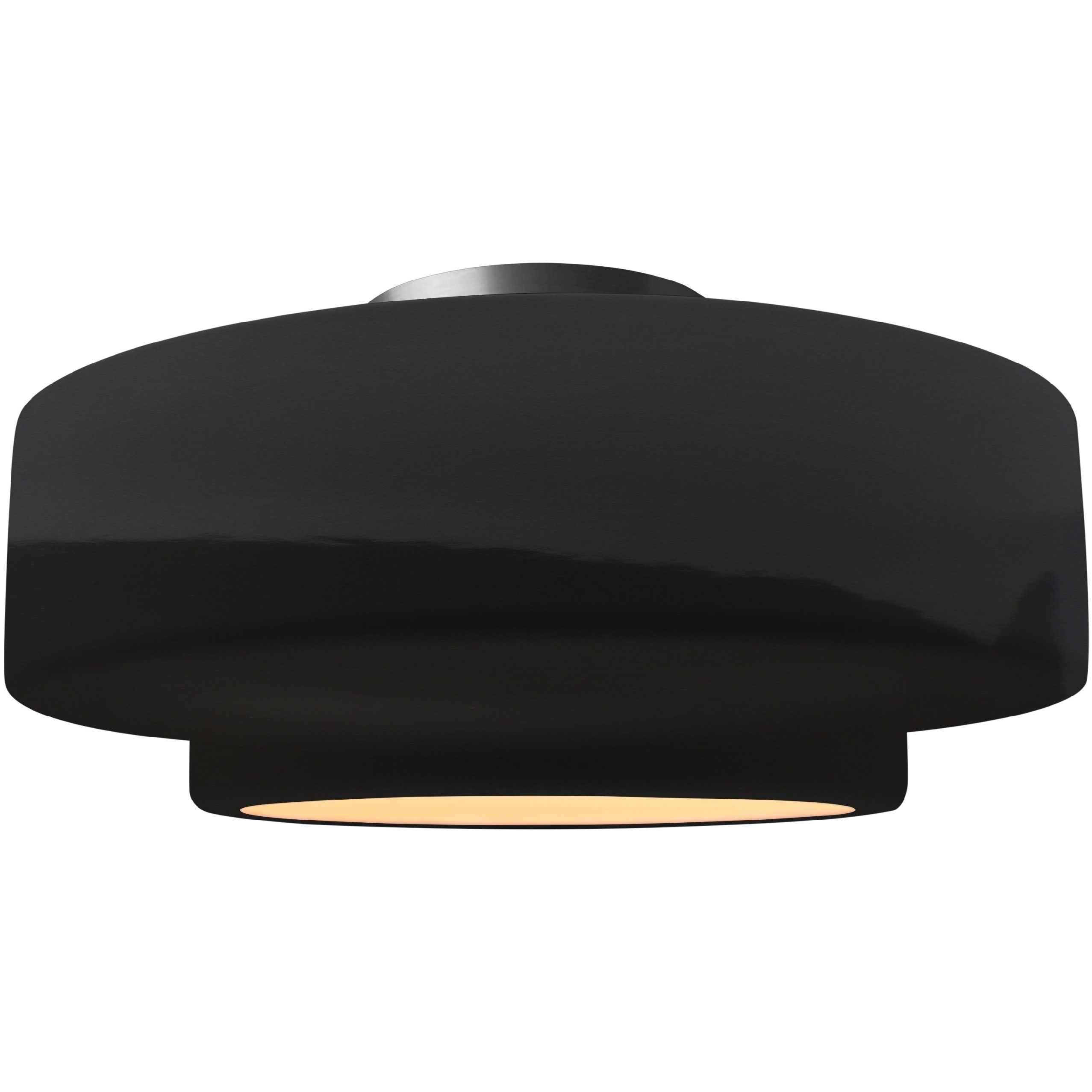 Radiance Collection - Tier 1 Light 14.5 inch Gloss Black and Brushed Nickel Semi-Flush Ceiling Light in Replaceable Bulb, 14.5W x 7.25H, Form+Finish+Function