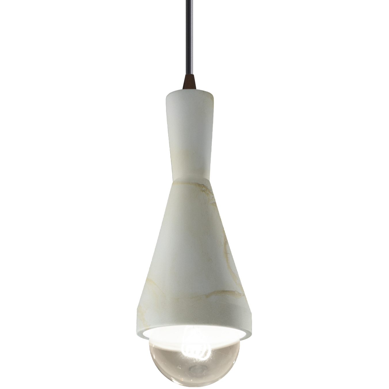 Radiance Collection - Erlen 1 Light 4.75 inch Carrara Marble and Dark Bronze Pendant Ceiling Light in Replaceable Bulb, Black, Form+Finish+Function