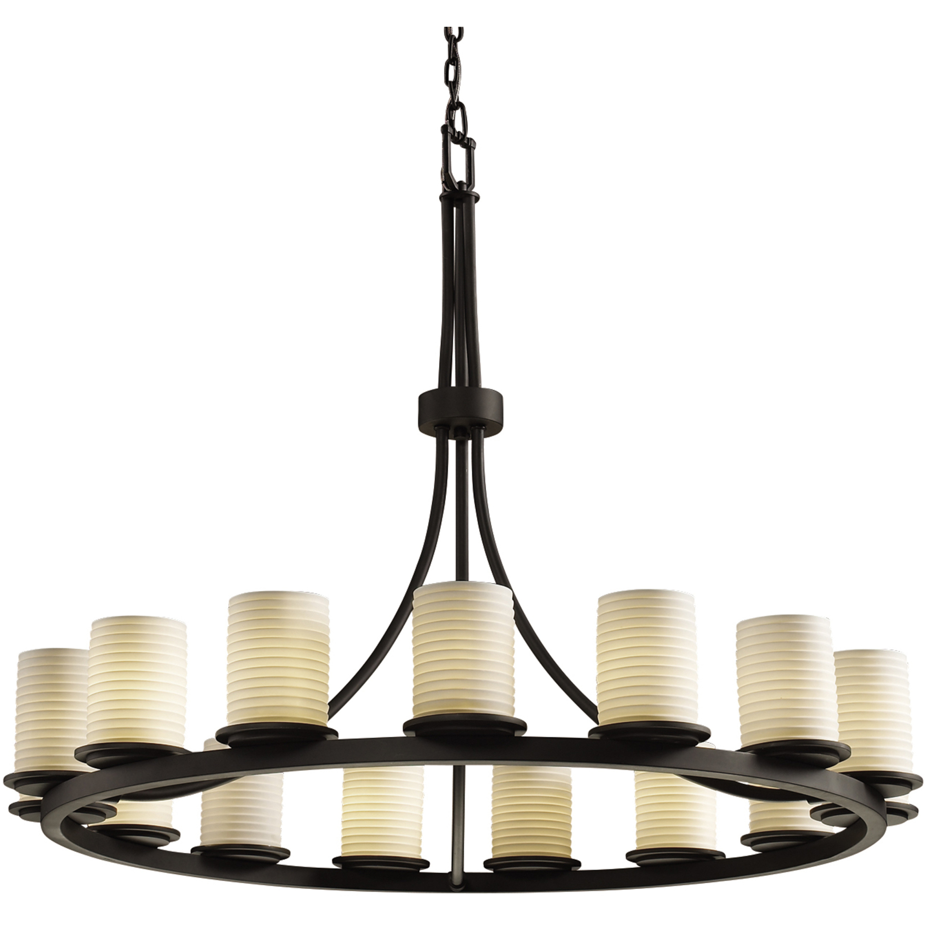 Limoges LED 42 inch Dark Bronze Chandelier Ceiling Light in Bamboo, 10500 Lm LED, Dakota