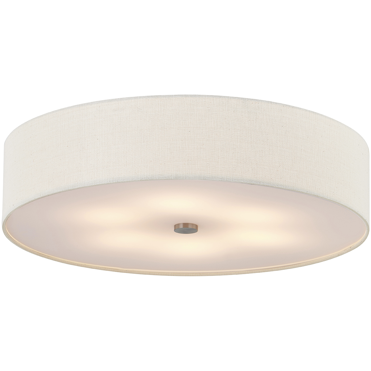 Textile Collection 6 Light 30 inch Brushed Nickel Flush Mount Ceiling Light in Cream (CandleAria), Classic Family