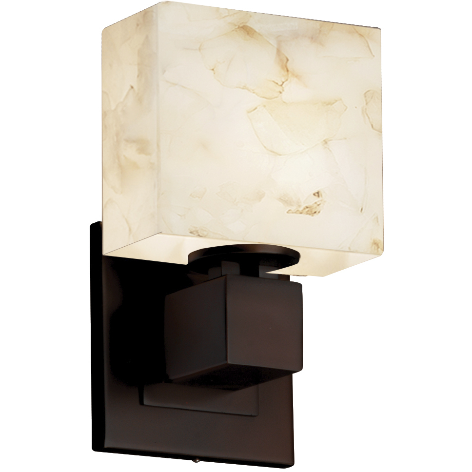 Alabaster Rocks Wall Sconce Wall Light in 700 Lm LED, Matte Black, Rectangle