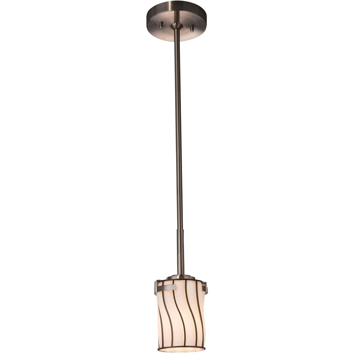 Wire Glass 1 Light 5 inch Dark Bronze Pendant Ceiling Light in Grid with Opal, Incandescent