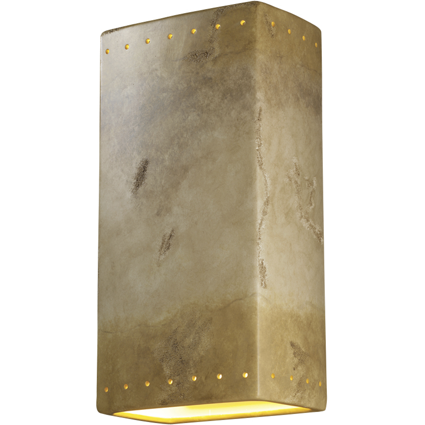 Ambiance Rectangle LED 21 inch Hammered Iron Outdoor Wall Sconce, Really Big