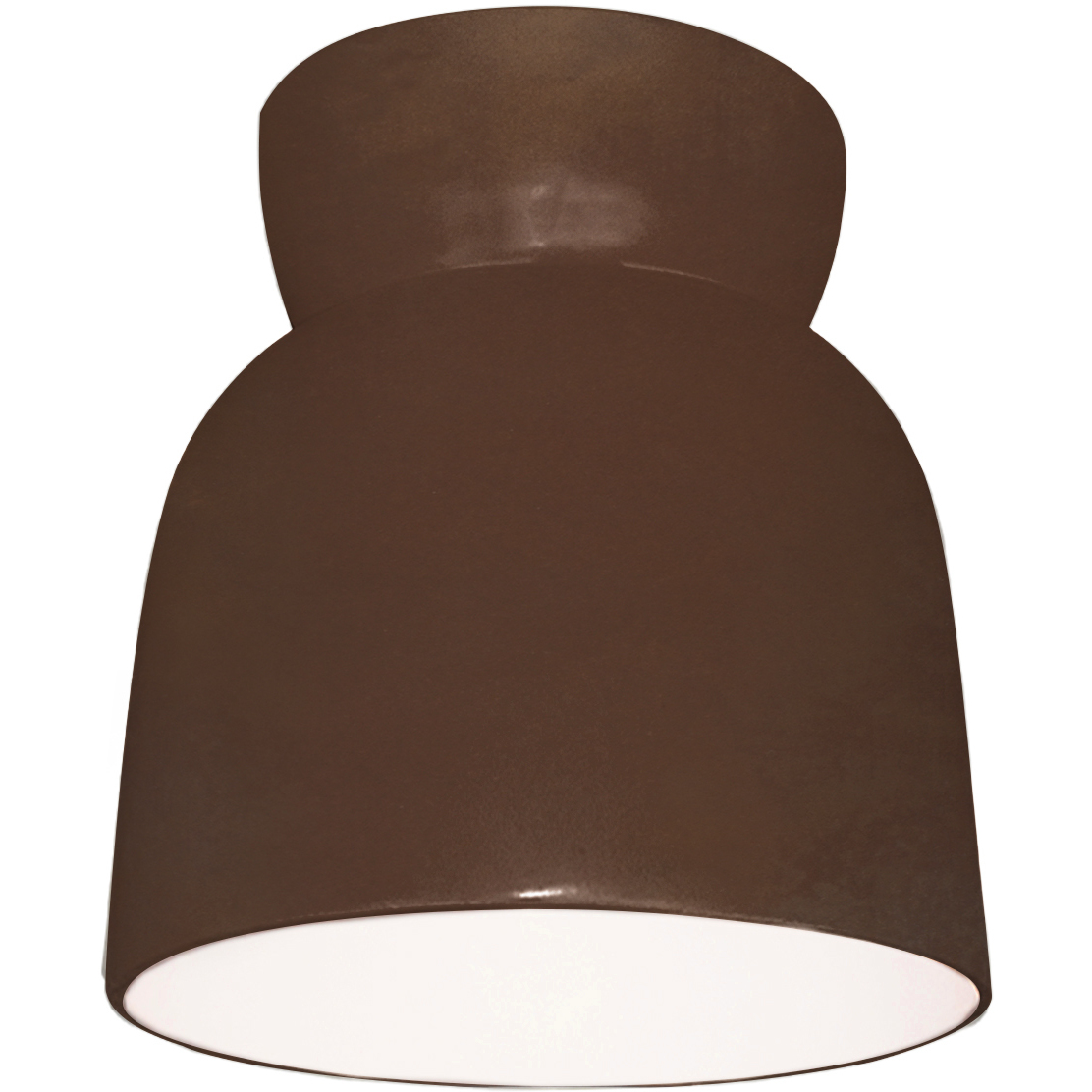 Radiance Collection - Hourglass 1 Light 7.5 inch Real Rust Flush-Mount Ceiling Light in Replaceable Bulb, Form+Finish+Function