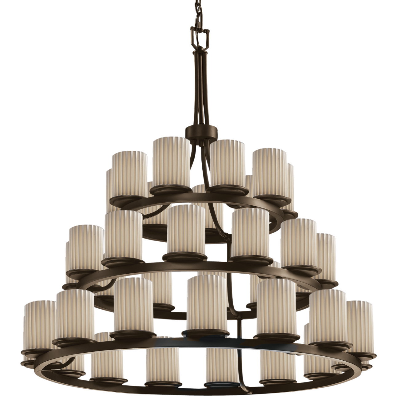 Limoges 36 Light 42 inch Dark Bronze Chandelier Ceiling Light in Pleats, Incandescent