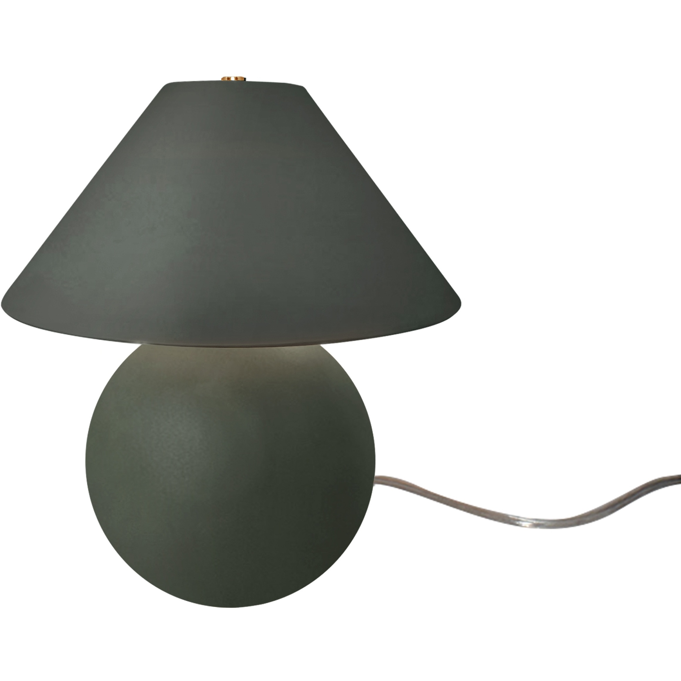 Portable 12 inch 120.00 watt Pewter Green and Brushed Brass Portable Lamp Portable Light