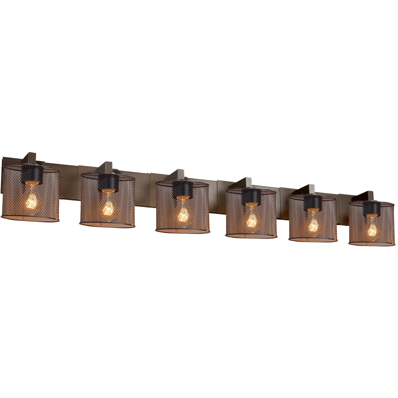Wire Mesh Bath Bar Wall Light in Dark Bronze, Oval, Oval