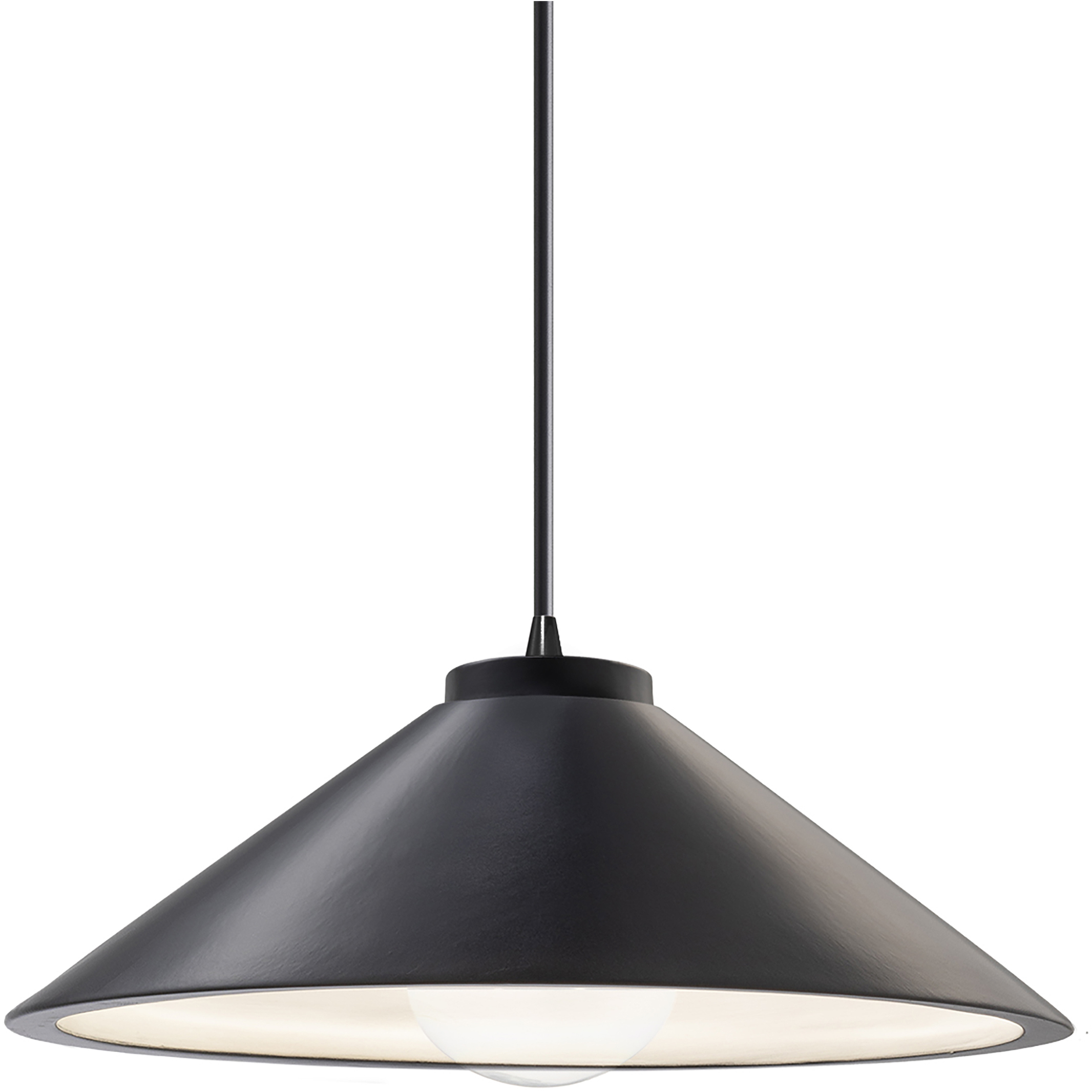 Radiance Collection - Flare 1 Light 11.75 inch Carbon Matte Black and Matte Black Pendant Ceiling Light in Replaceable Bulb, Form+Finish+Function