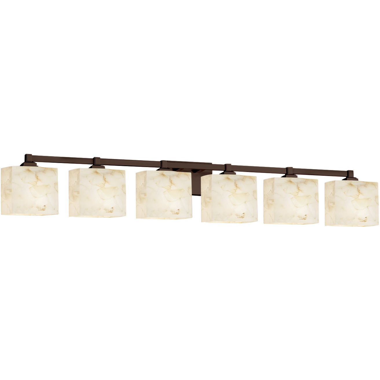 Alabaster Rocks 6 Light 50.5 inch Polished Chrome Vanity Light Wall Light in LED, Rectangle