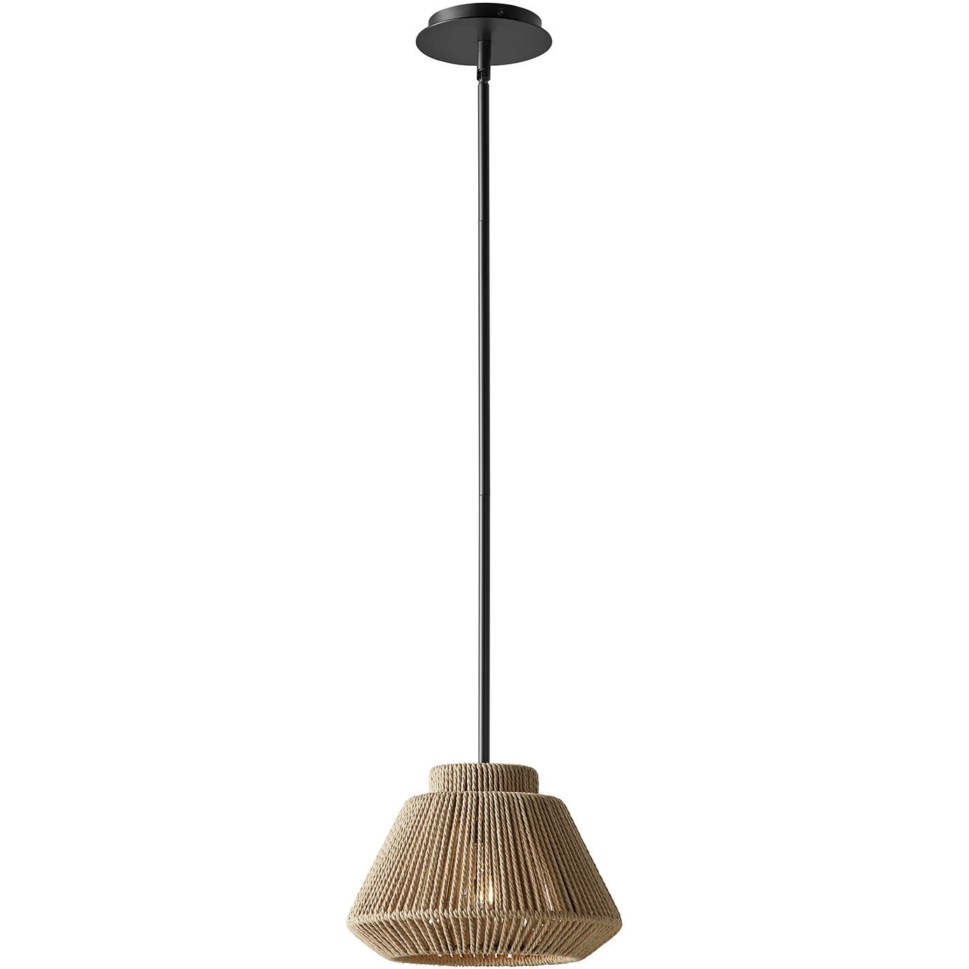 Eco LED 11.5 inch Matte Black Pendant Ceiling Light in Natural