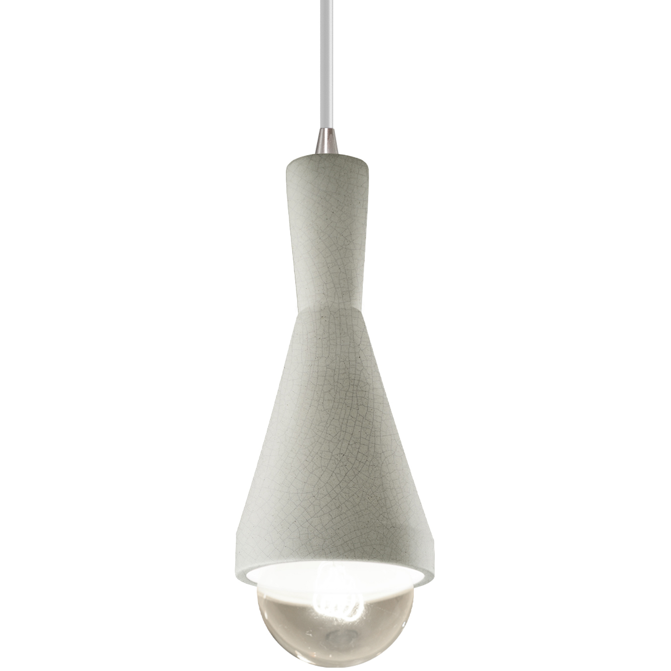 Radiance Collection - Erlen 1 Light 4.75 inch White Crackle and Brushed Nickel Pendant Ceiling Light in Replaceable Bulb, Form+Finish+Function