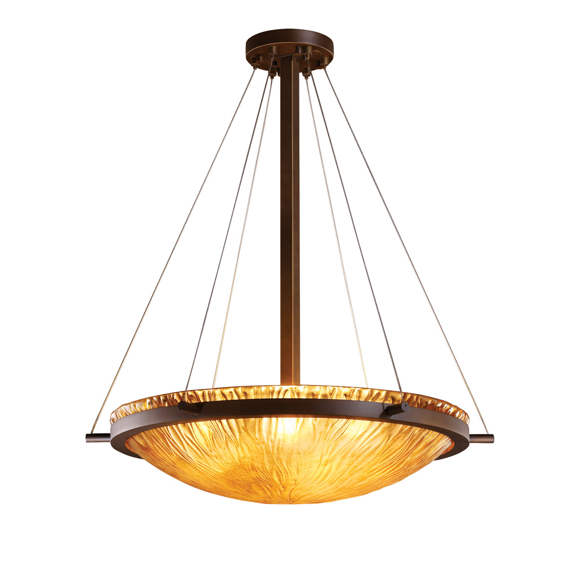 Veneto Luce 5 Light 27 inch Matte Black Pendant Ceiling Light in 5000 Lm LED, Whitewash (Veneto Luce)