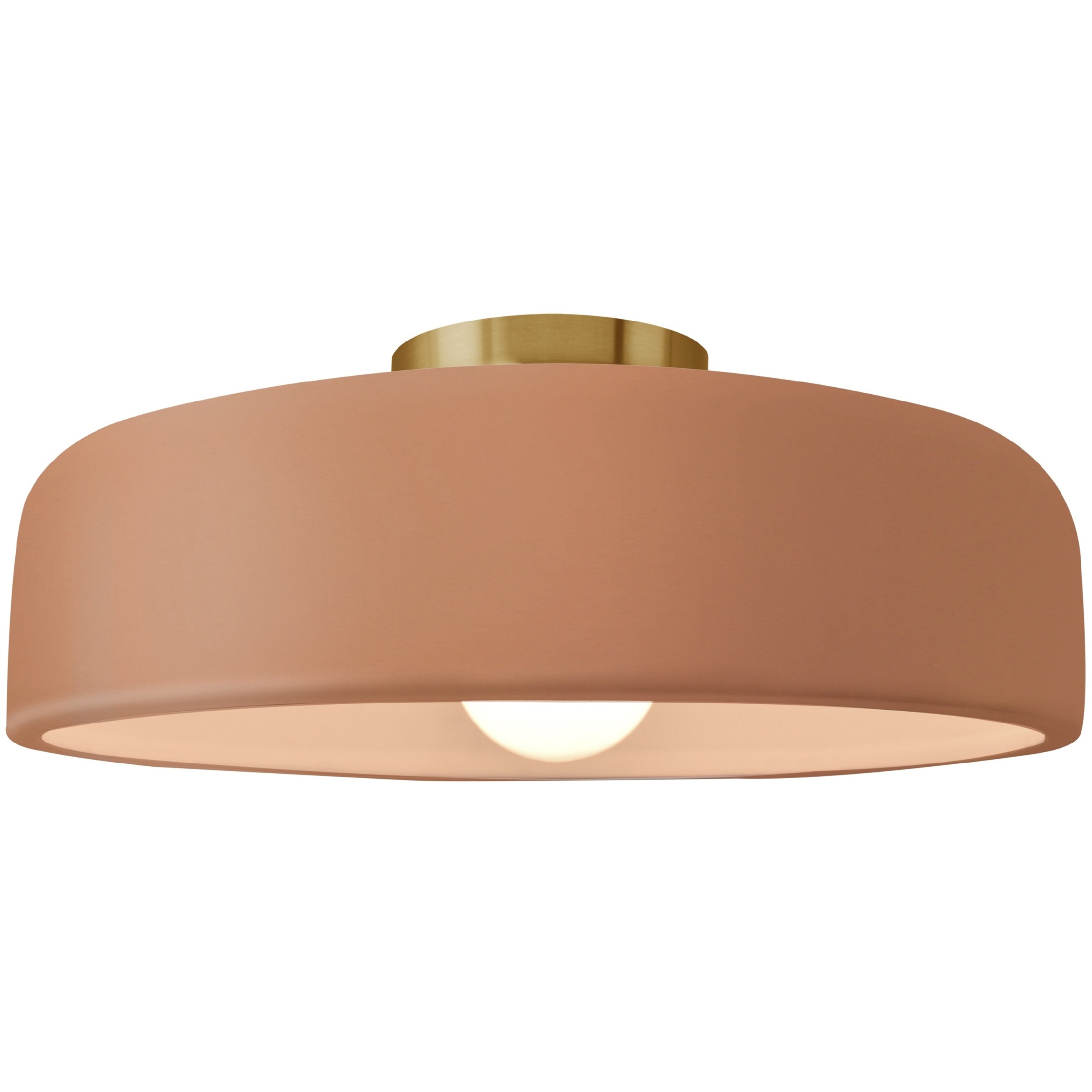 Radiance Collection - Spire LED 13 inch Adobe and Brushed Brass Semi-Flush Ceiling Light in Dedicated LED, 13W x 6H, Form+Finish+Function
