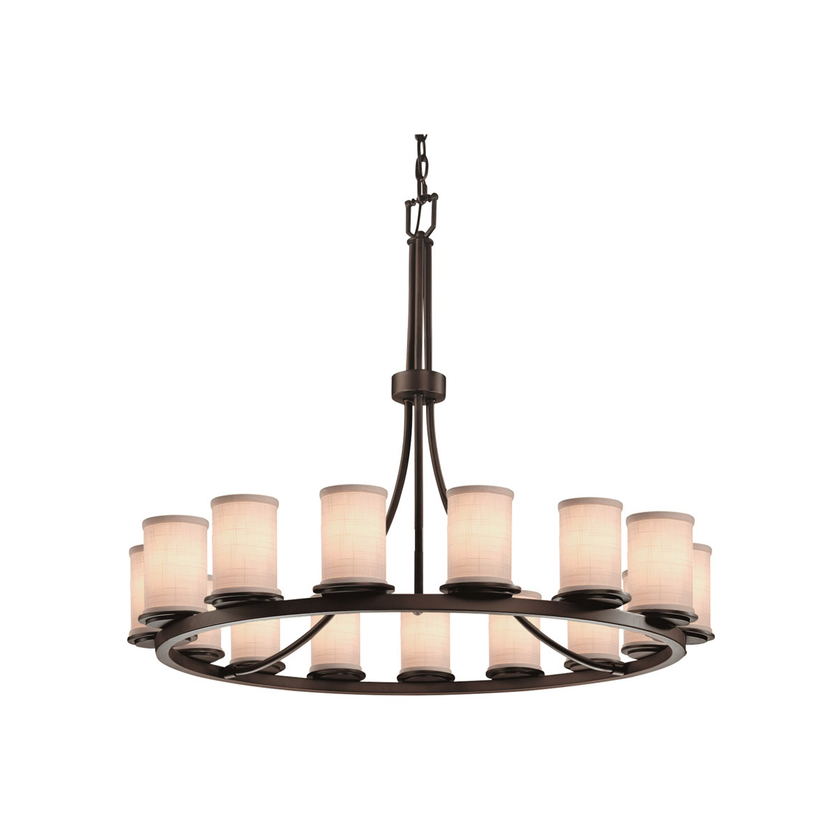 Textile LED 42 inch Dark Bronze Chandelier Ceiling Light