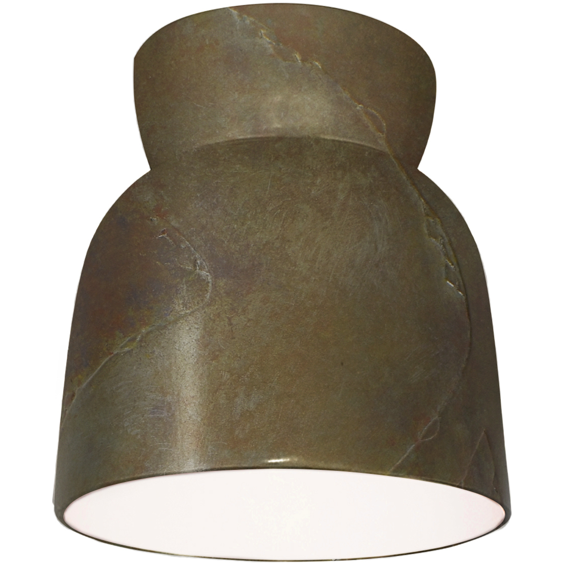 Radiance Collection - Hourglass 1 Light 7.5 inch Tierra Red Slate Flush-Mount Ceiling Light in Dedicated LED, Form+Finish+Function