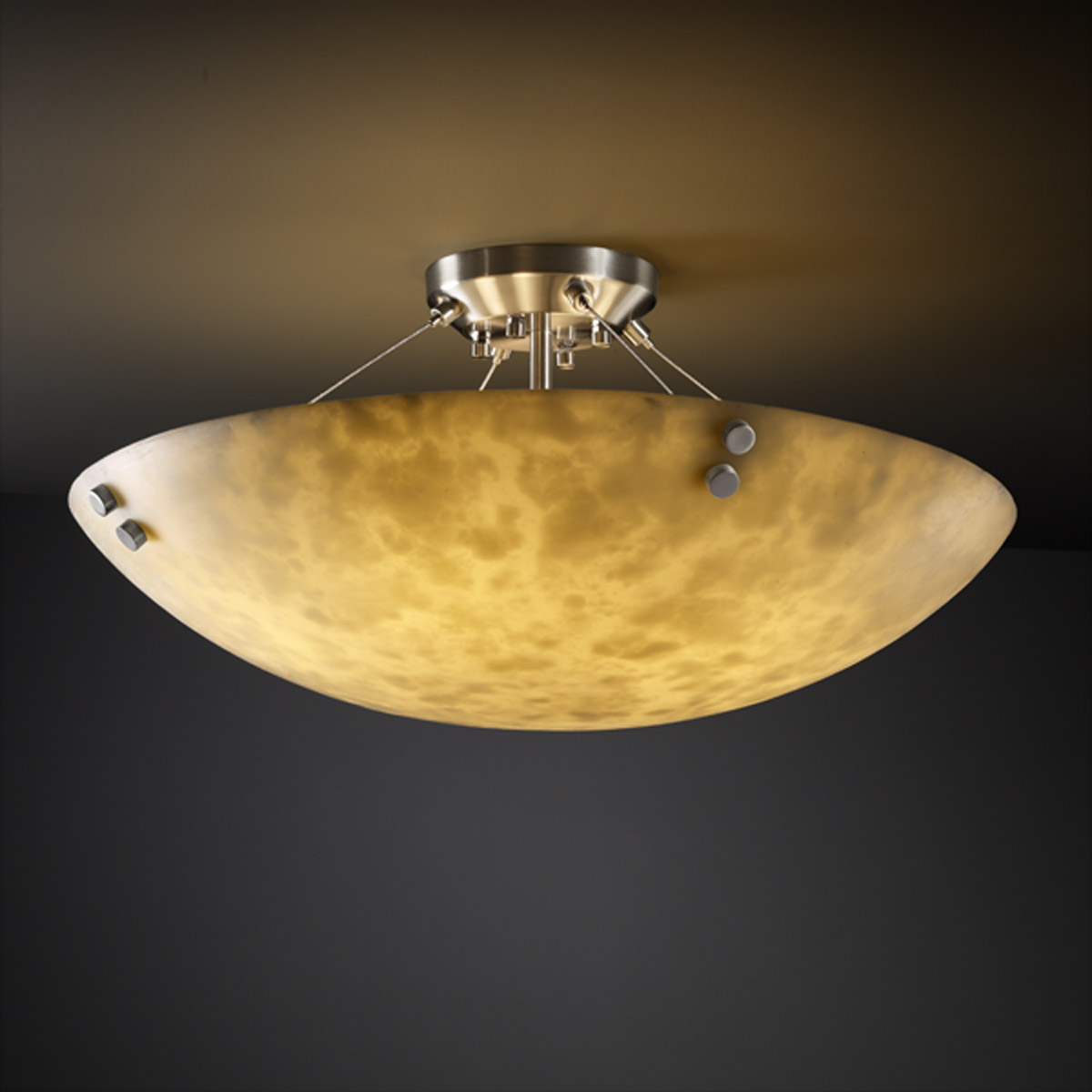 Clouds LED 21 inch Matte Black Semi Flush Mount Ceiling Light
