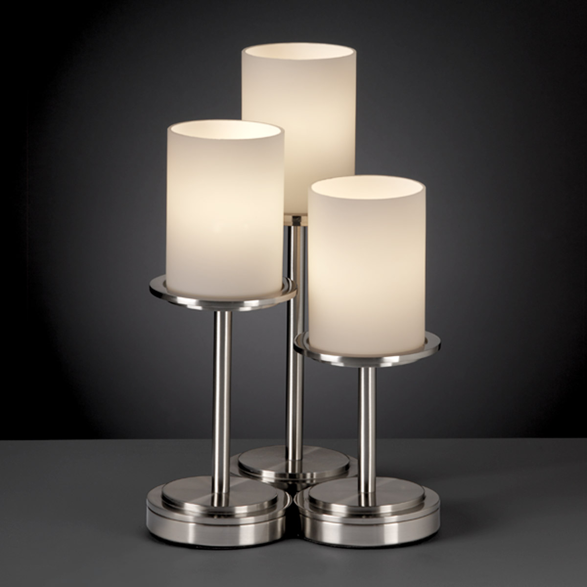 Fusion 16 inch 100 watt Brushed Nickel Table Lamp Portable Light in Incandescent, Opal Fusion