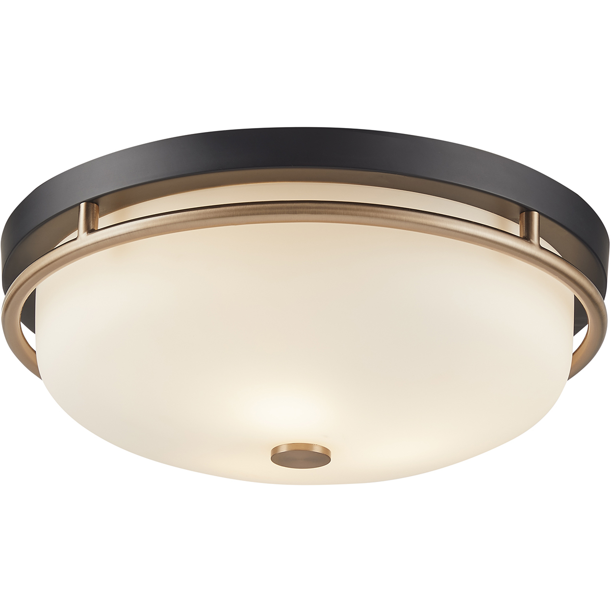 Fusion Collection - Tilburg Family 3 Light 15.75 inch Matte Black and Brass and Opal Flush-Mount Ceiling Light, EVOLV