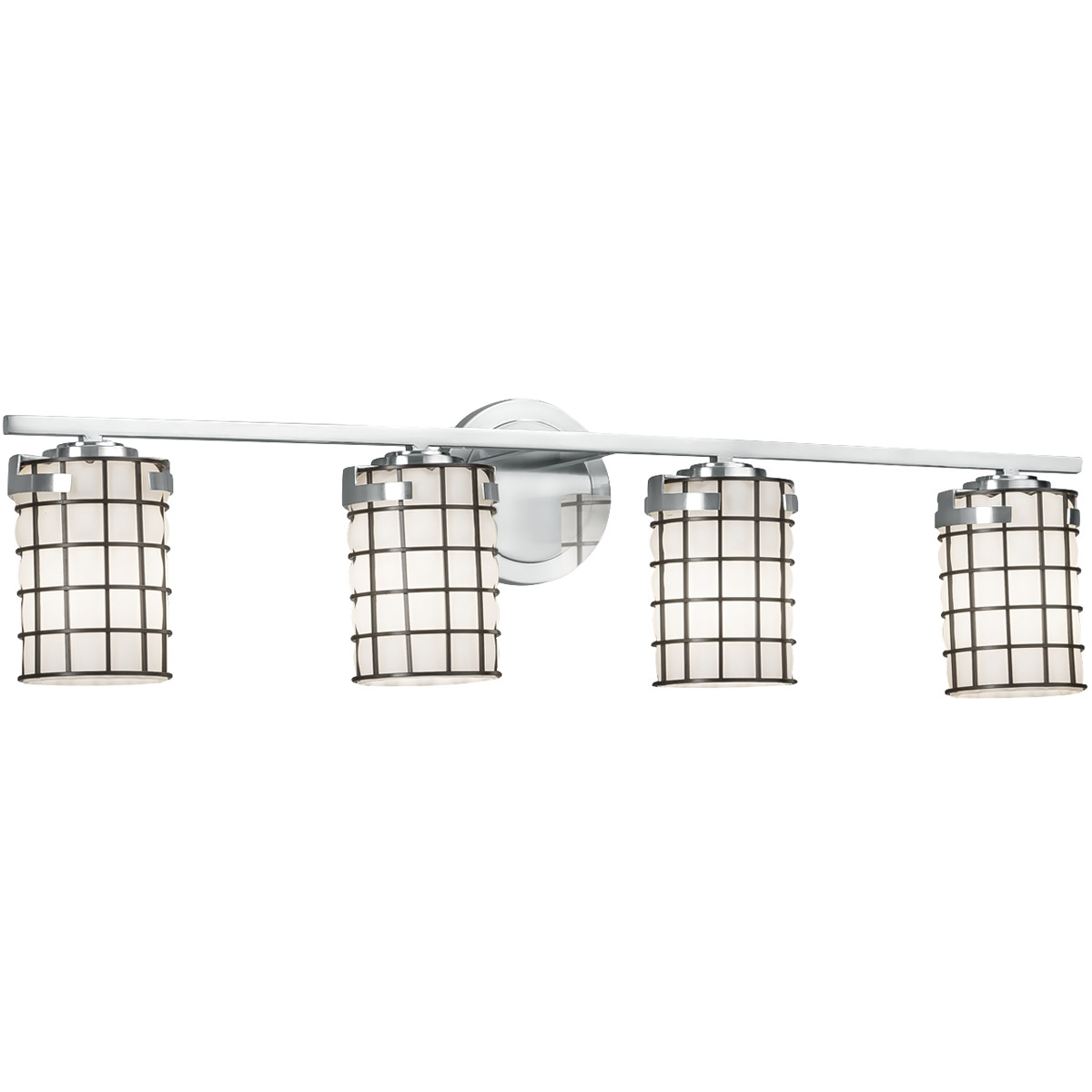 Wire Glass LED 31.5 inch Polished Chrome Bath Bar Wall Light in 2800 Lm LED, Swirl with Clear Bubbles, Atlas