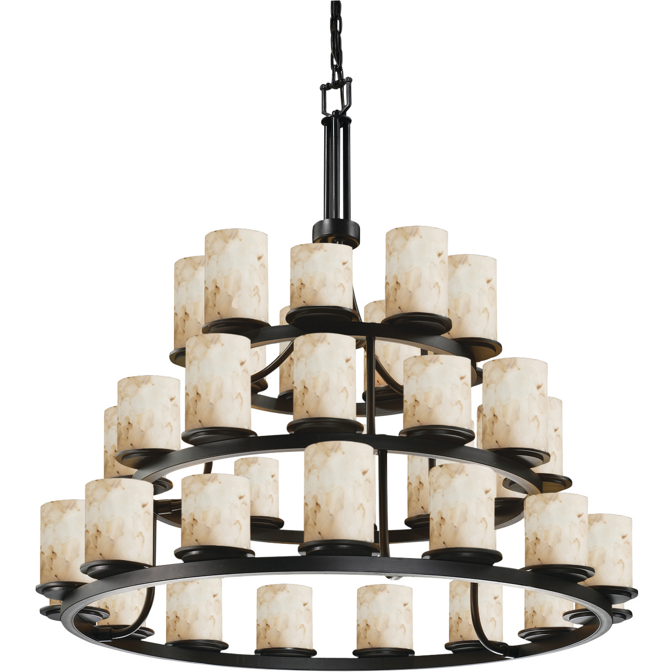 Alabaster Rocks 36 Light 42 inch Matte Black Chandelier Ceiling Light in Incandescent