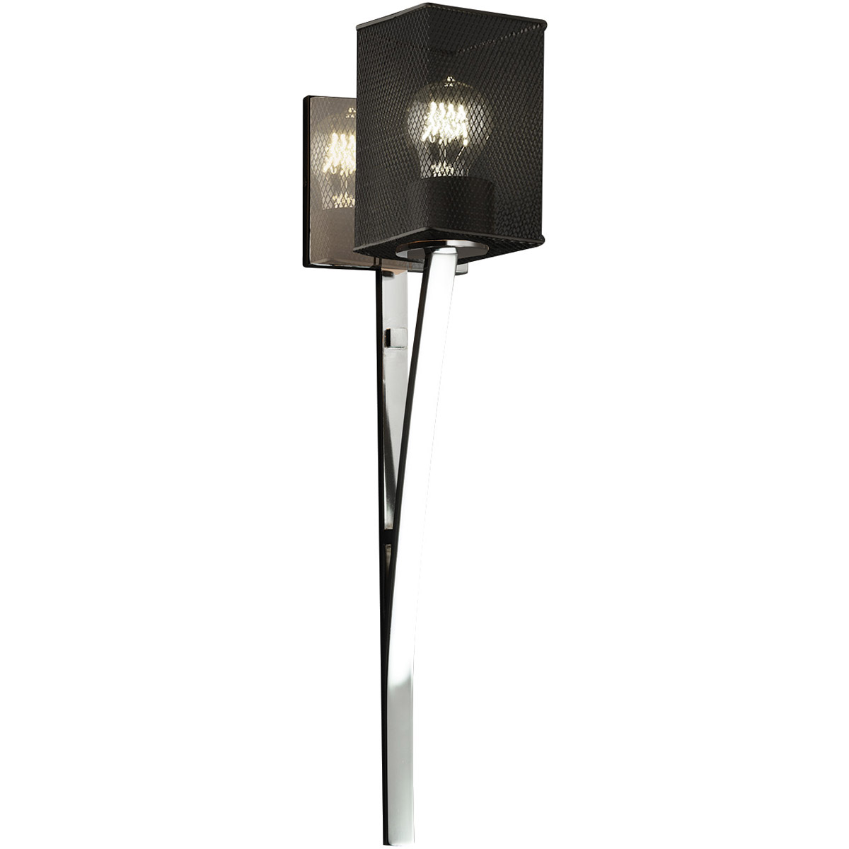 Wire Mesh 1 Light 4.5 inch Brushed Nickel Wall Sconce Wall Light in Square with Flat Rim