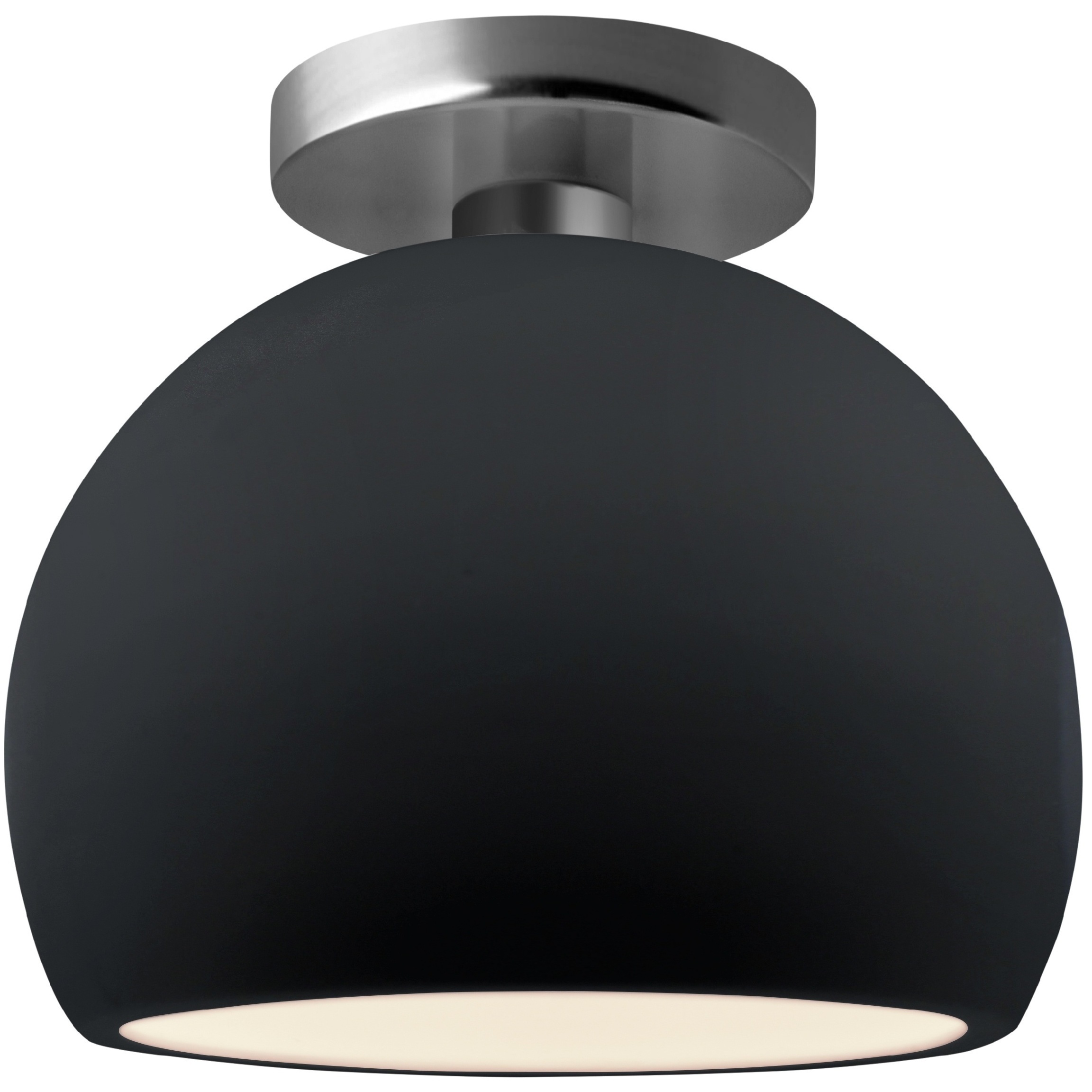 Radiance LED 7 inch Gloss Black and Matte White and Brushed Nickel Semi Flush Ceiling Light