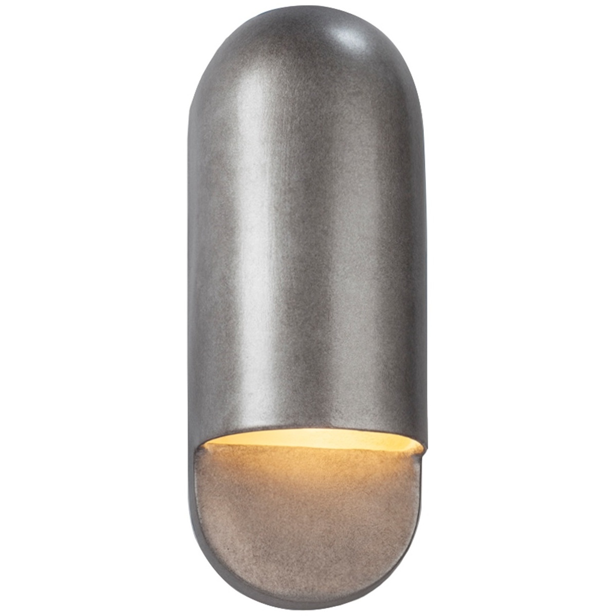 Ambiance Collection - Capsule 1 Light 5 inch Antique Silver Outdoor Wall Sconce in Replaceable Bulb, 4D x 14H, Form+Finish+Function