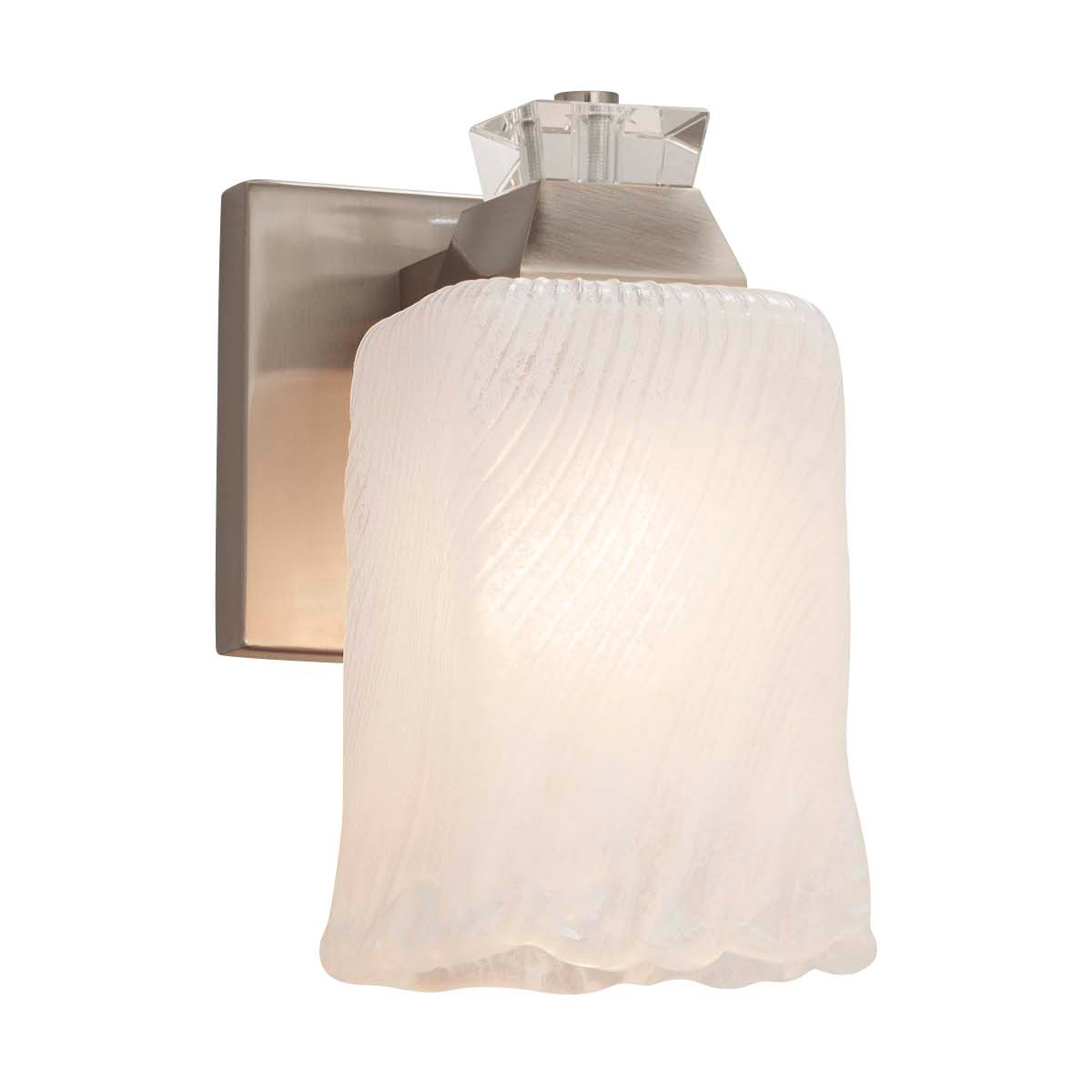 Veneto Luce 1 Light 6 inch Brushed Nickel Wall Sconce Wall Light in Amber (Veneto Luce), Tulip with Rippled Rim, Incandescent