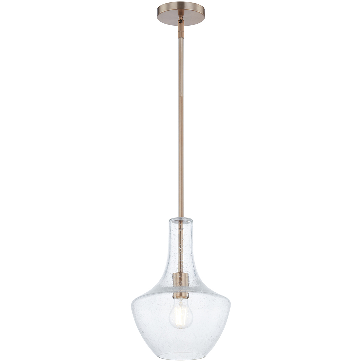 Fusion Collection 1 Light 9.5 inch Brushed Brass Pendant Ceiling Light, Harlow Family