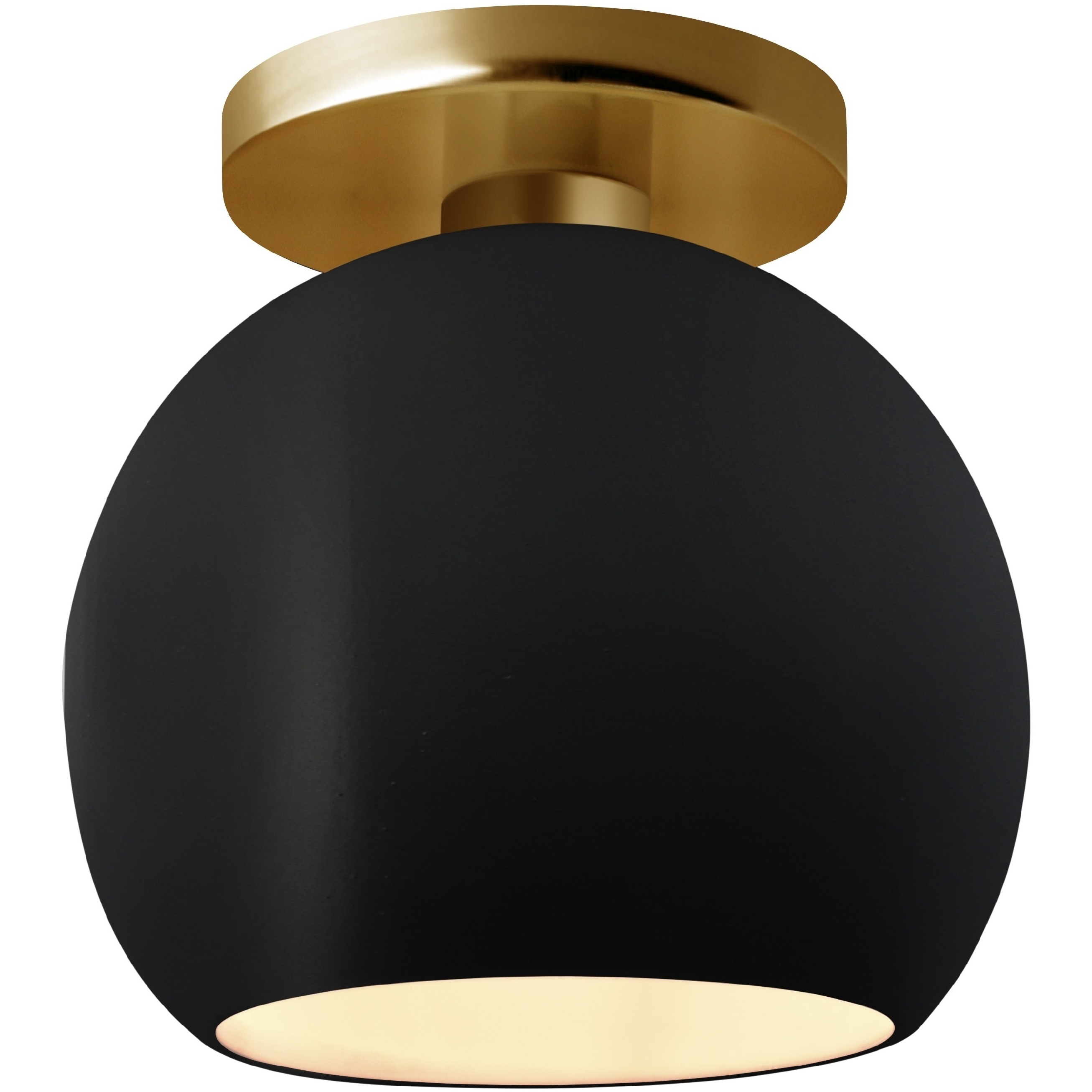 Radiance 1 Light 10 inch Carbon Matte Black and Brushed Brass Semi Flush Ceiling Light