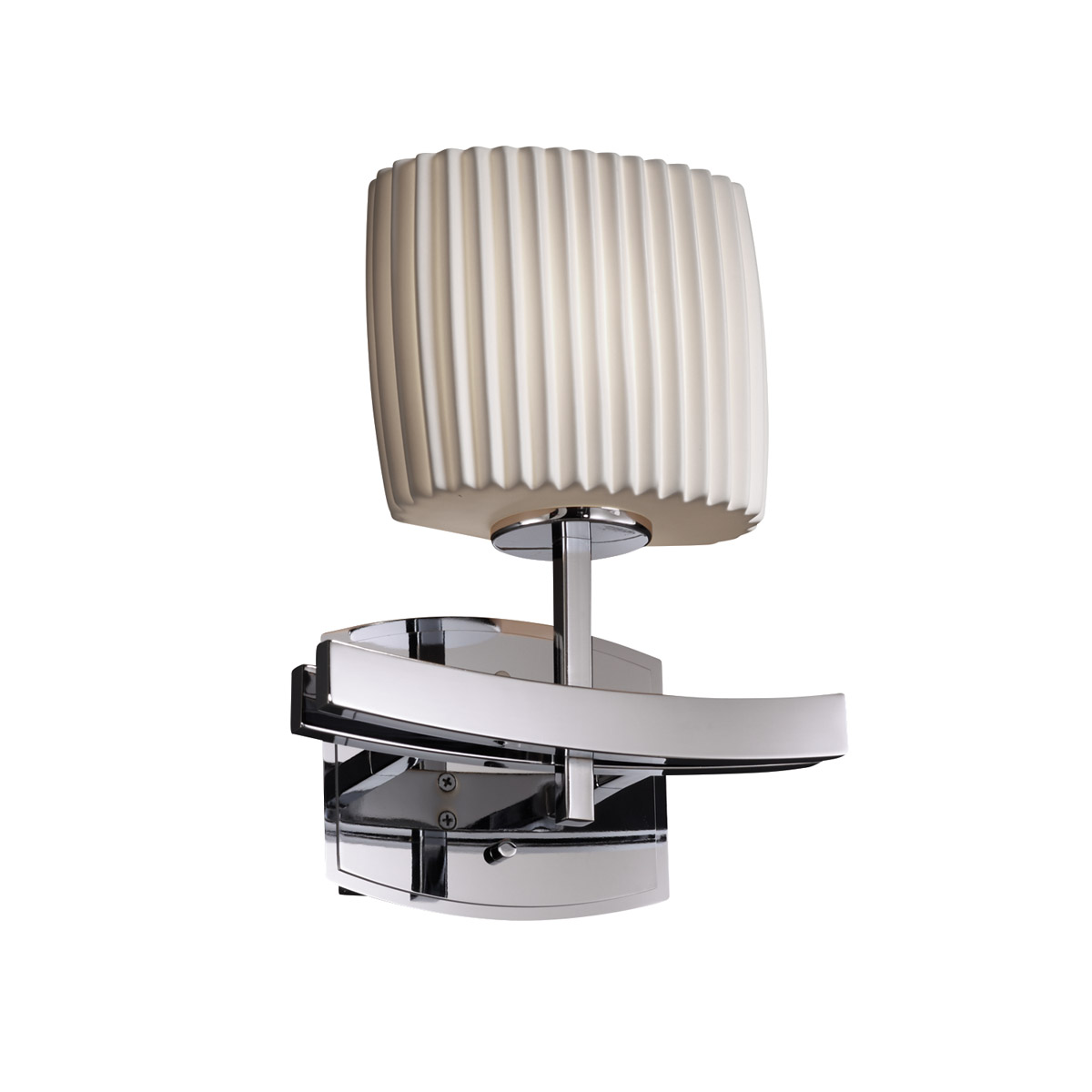 Limoges LED 9 inch Polished Chrome ADA Wall Sconce Wall Light in 700 Lm LED, Pleats, Archway
