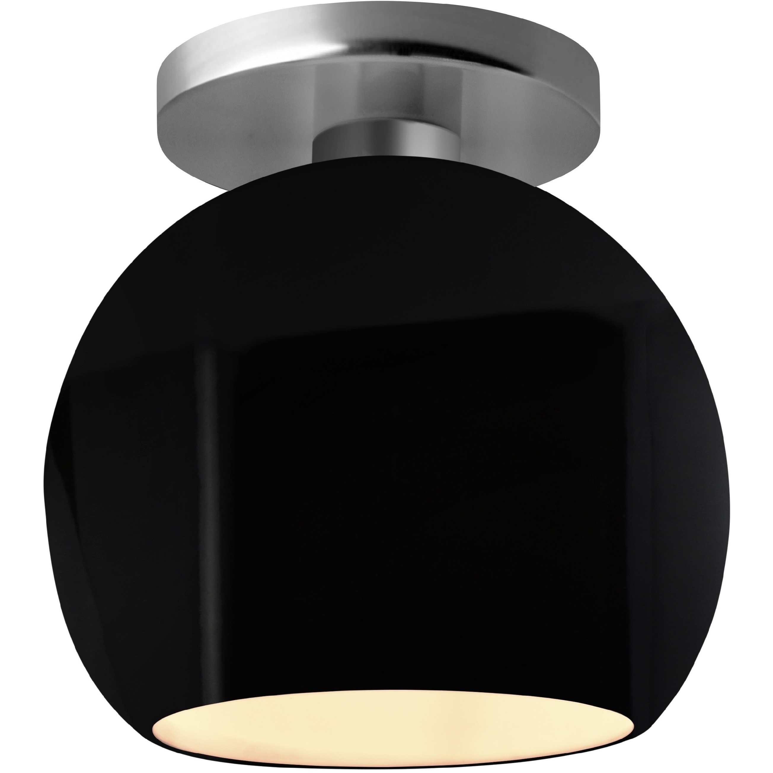 Radiance LED 10 inch Gloss Black and Matte White and Brushed Nickel Semi Flush Ceiling Light